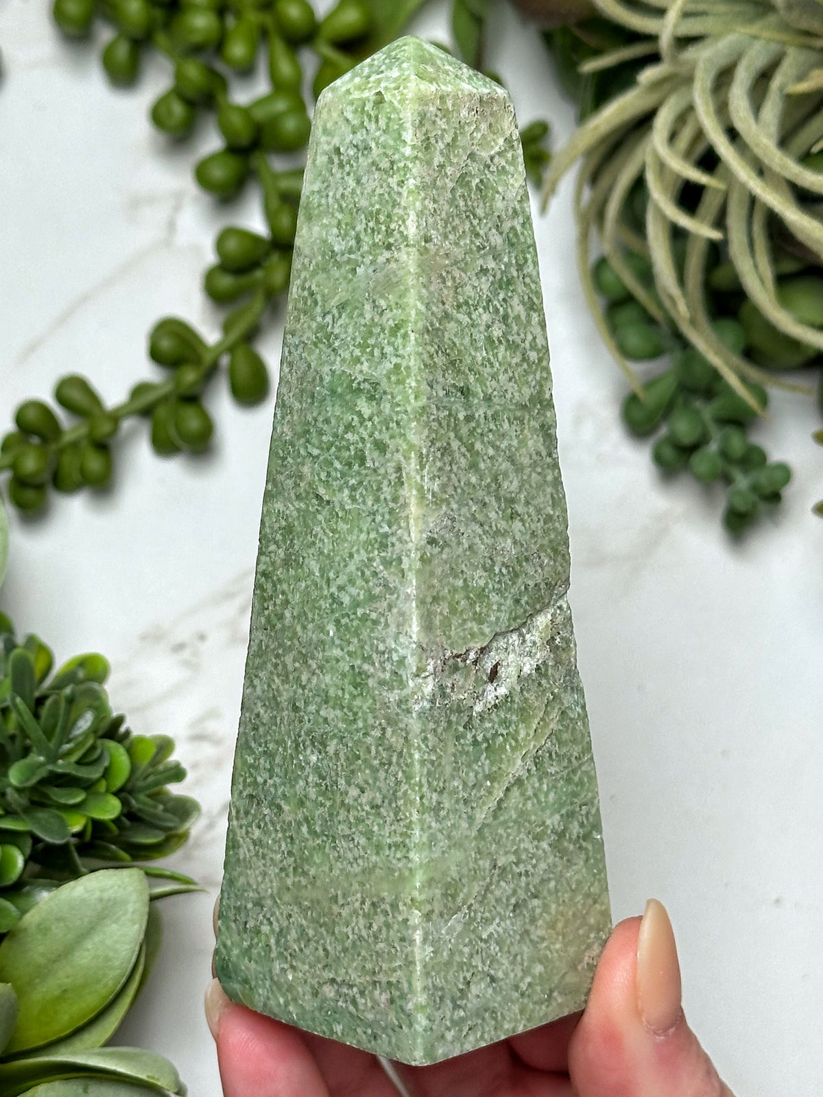 Green Grossular Garnet Tower - #1