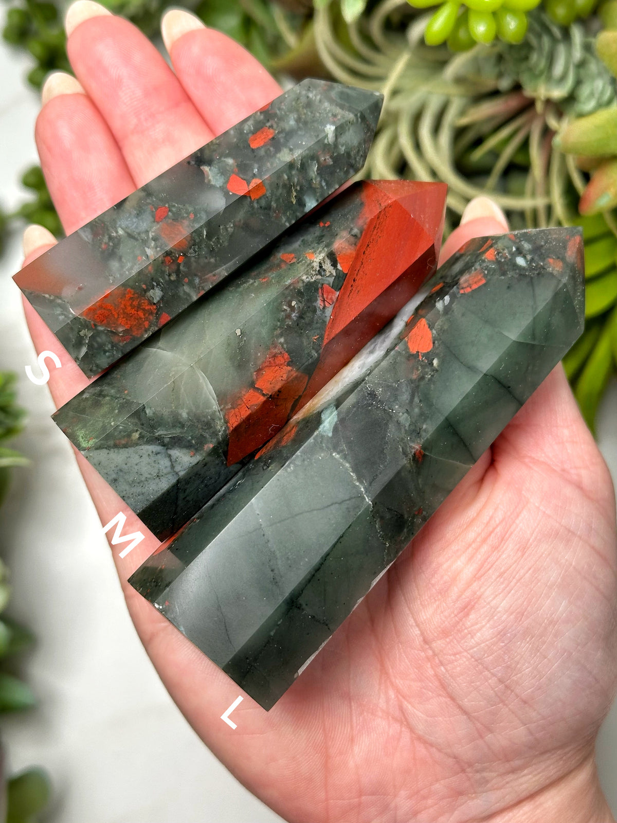 Bloodstone Points - Root, Sacral, Heart Chakras - Intuitively Selected