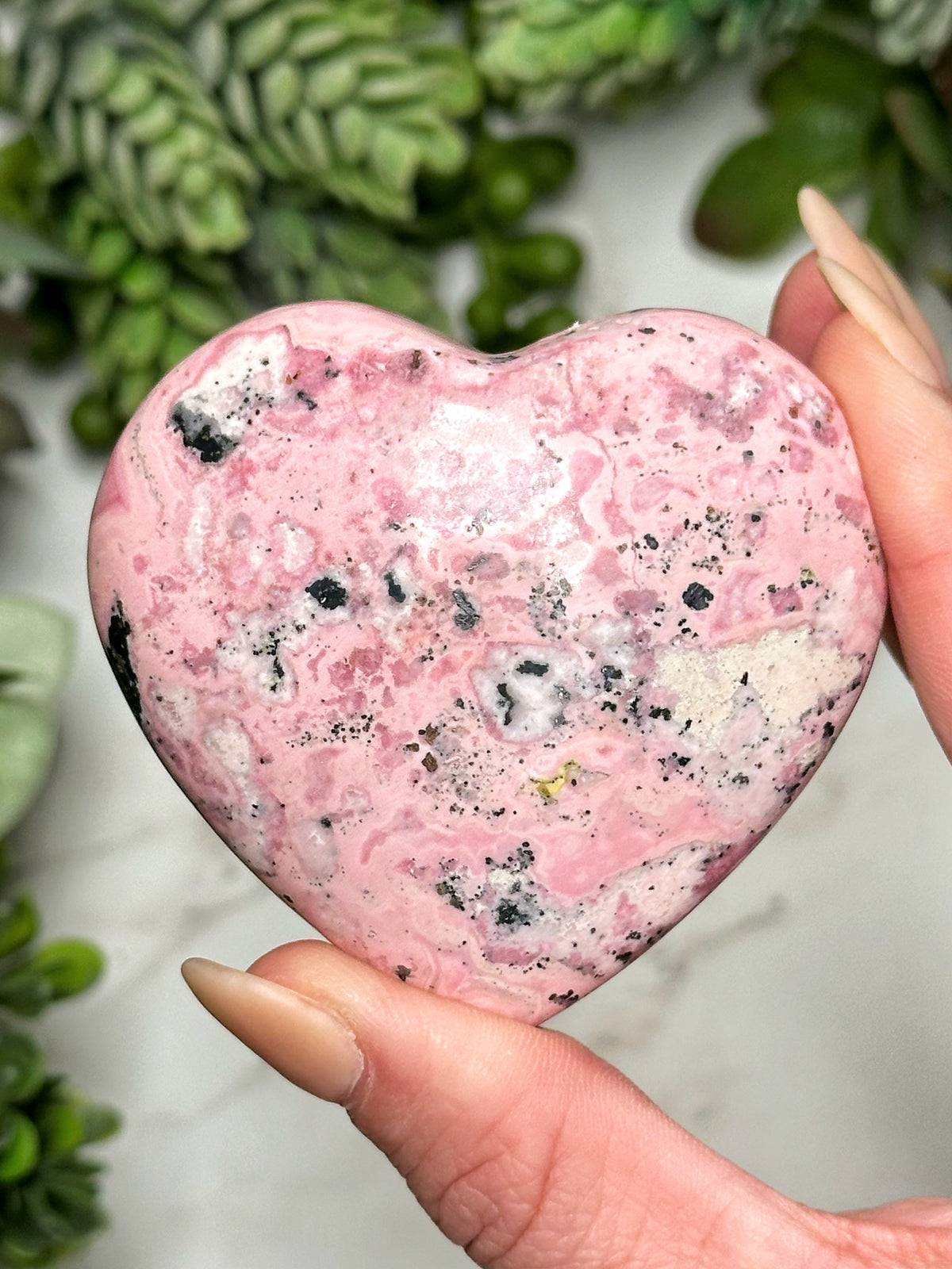 Rhodonite Heart - #6