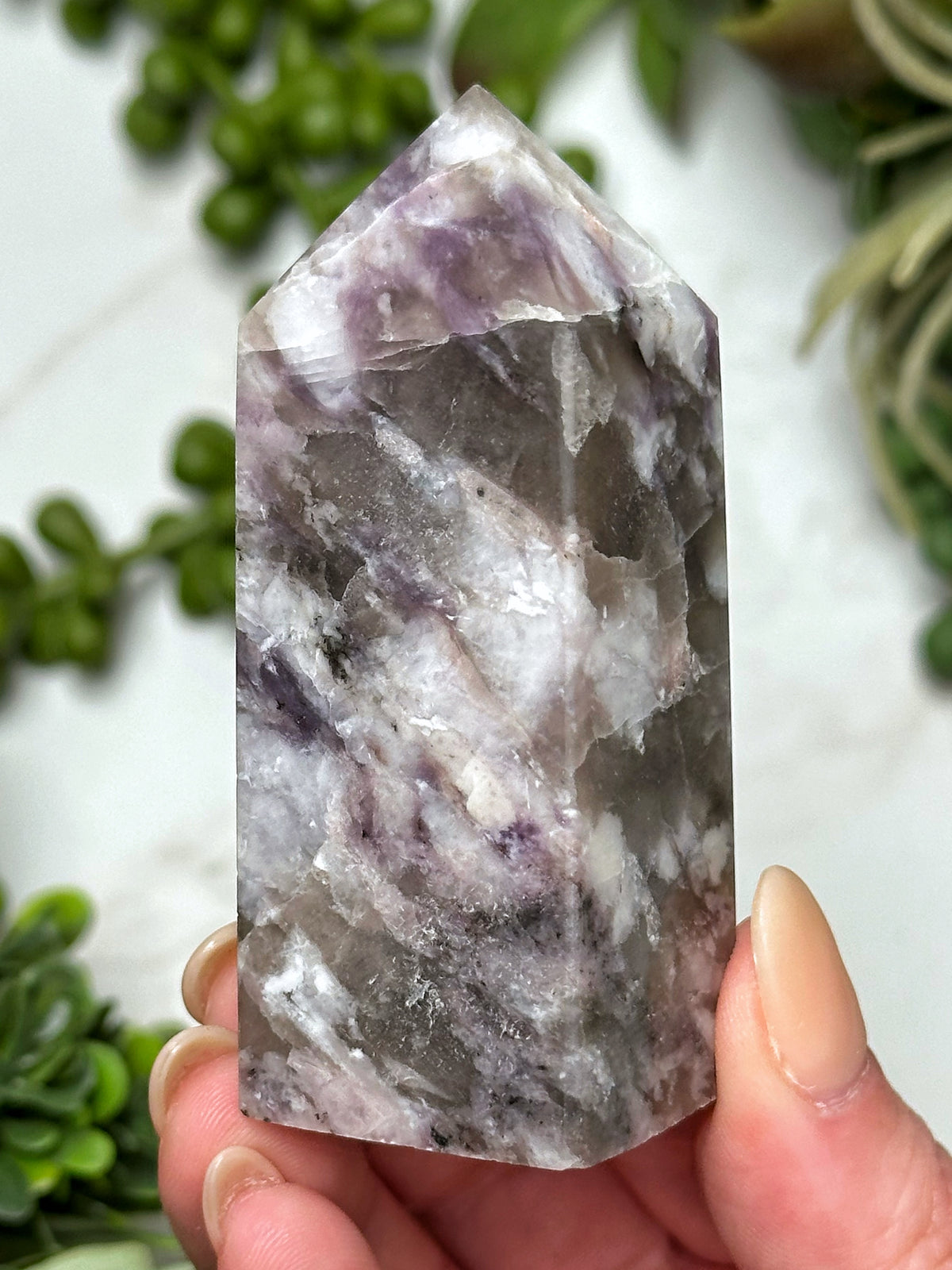 Kunzite, Lepidolite, Smoky Quartz Point - #10