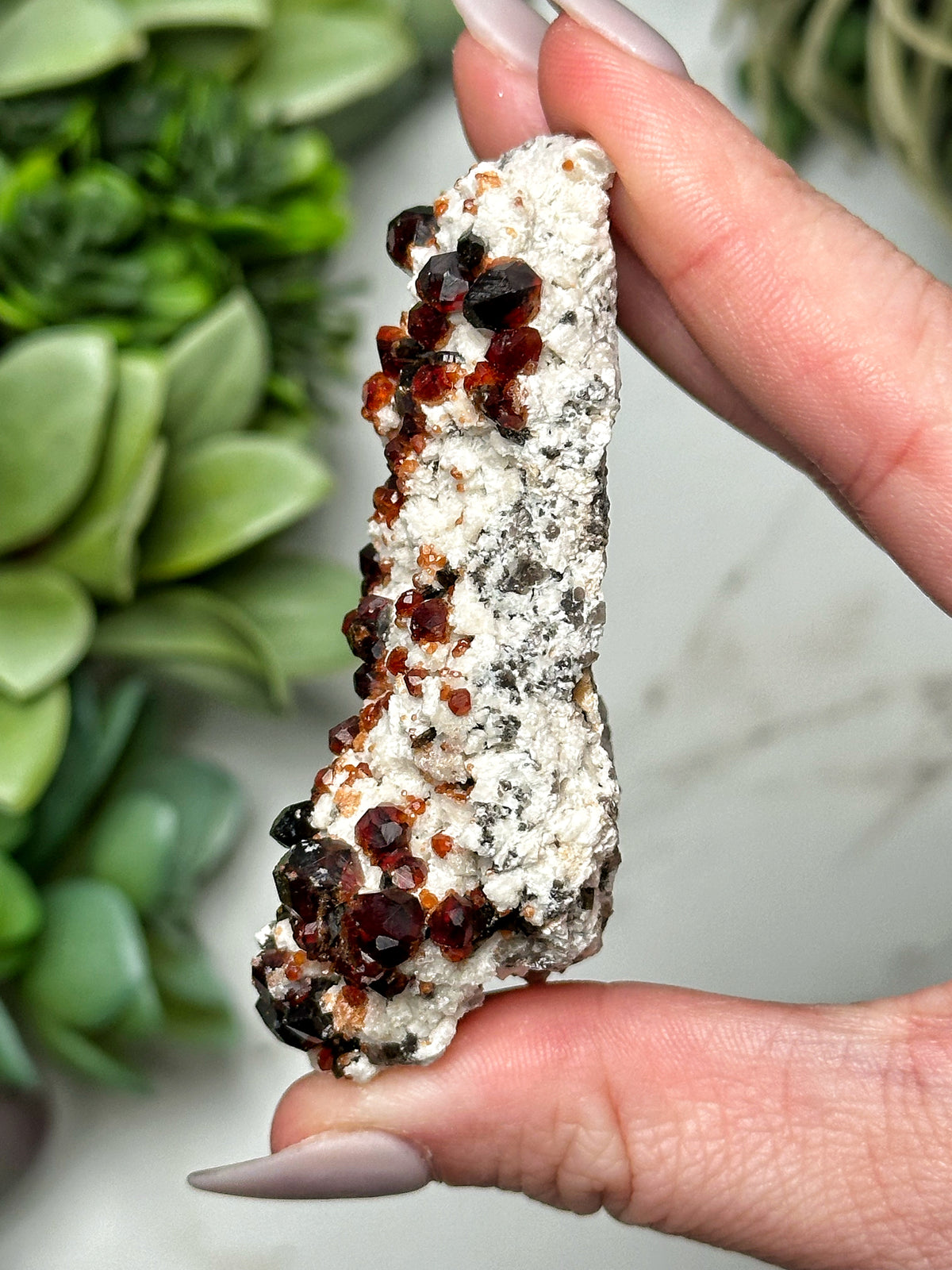 Spessartine Garnet with Smoky Quartz & Feldspar - #12