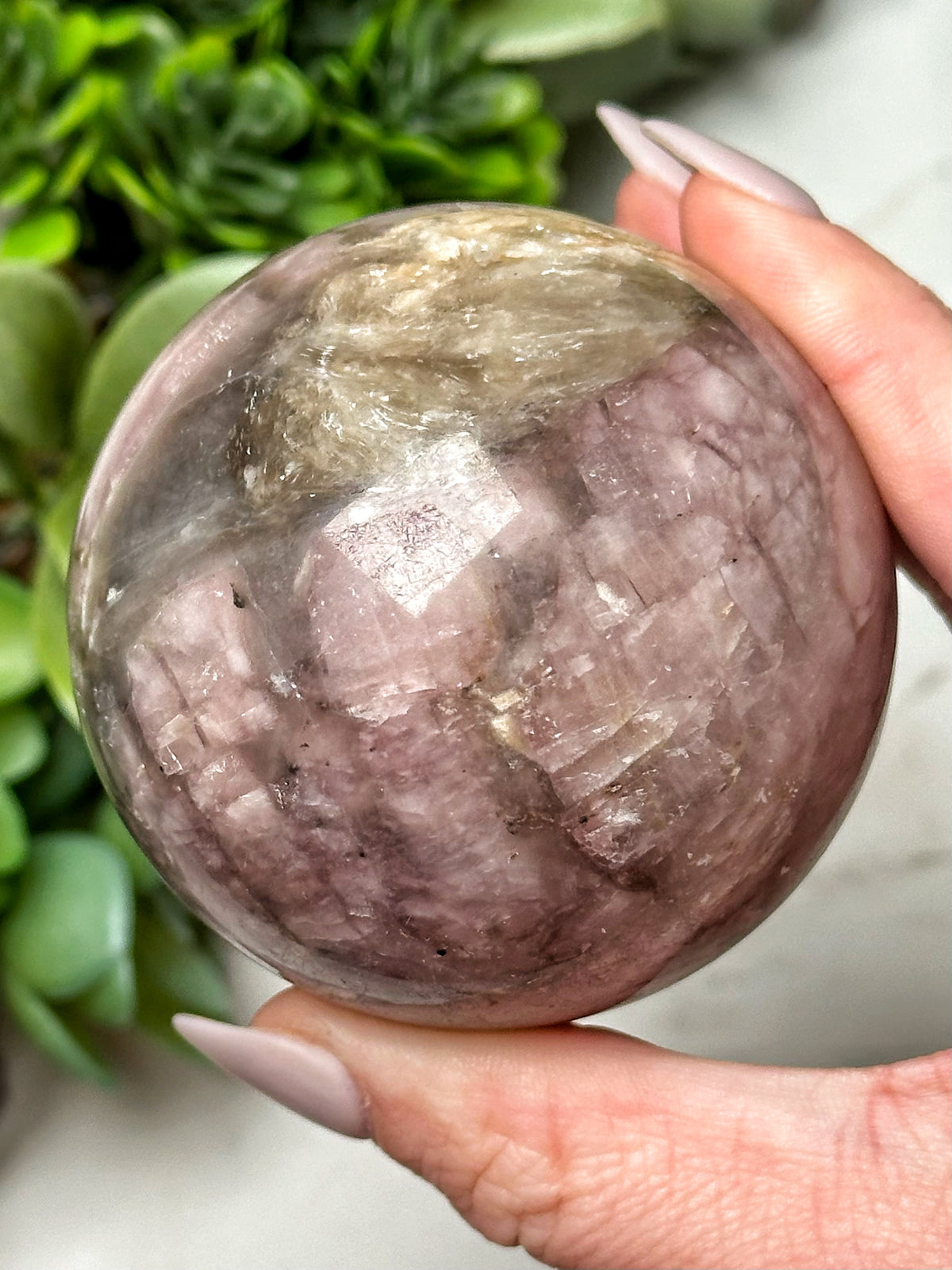 Pink Tourmaline with Quartz Sphere - #9