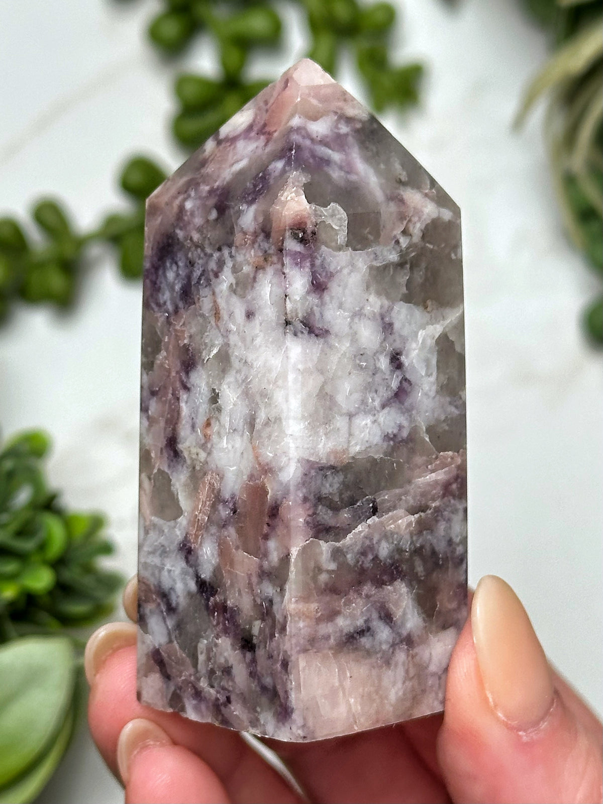 Kunzite, Lepidolite, Smoky Quartz Point - #8