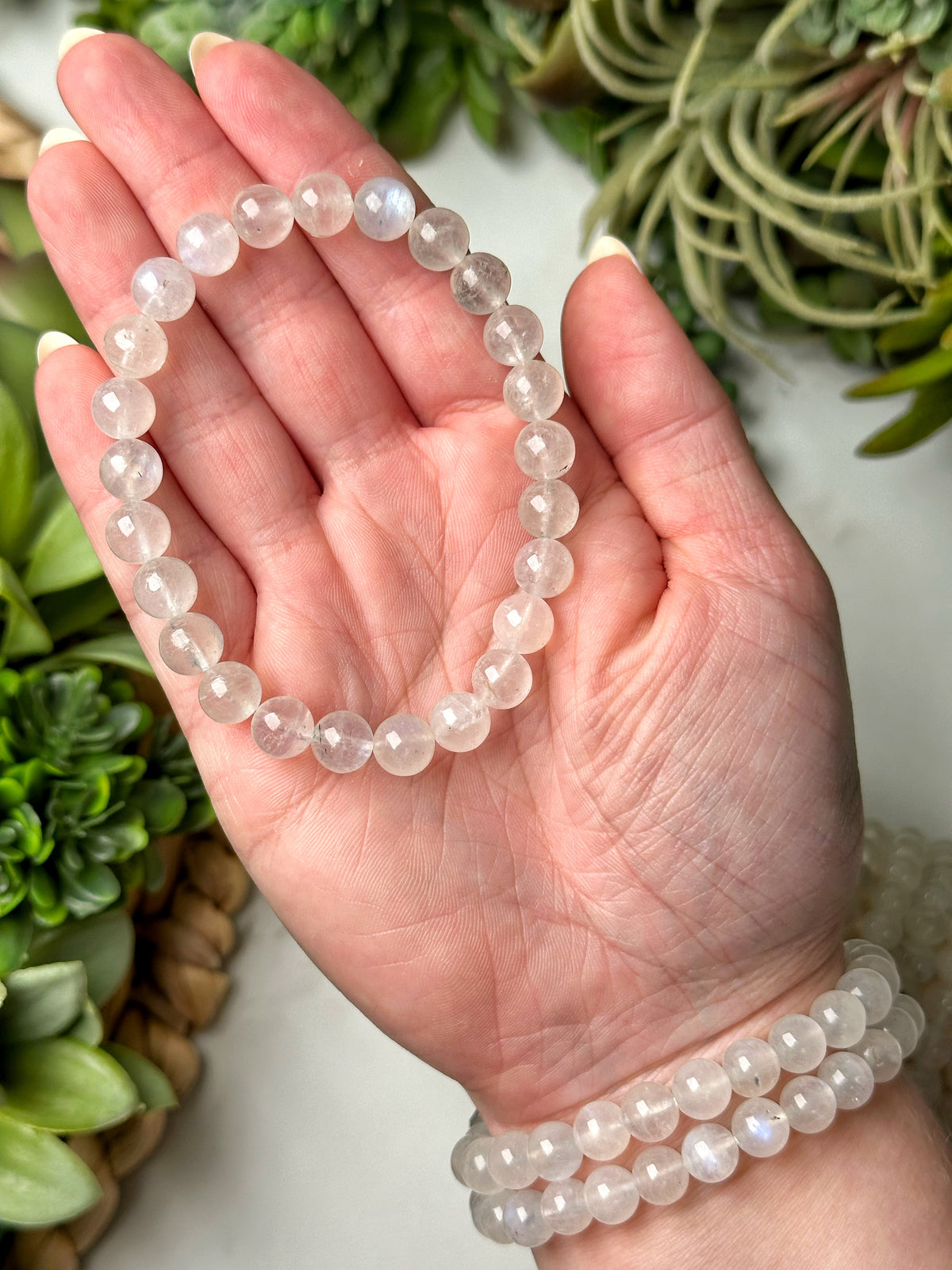 Flashy Moonstone Bracelets - Crown Chakra - No. 6