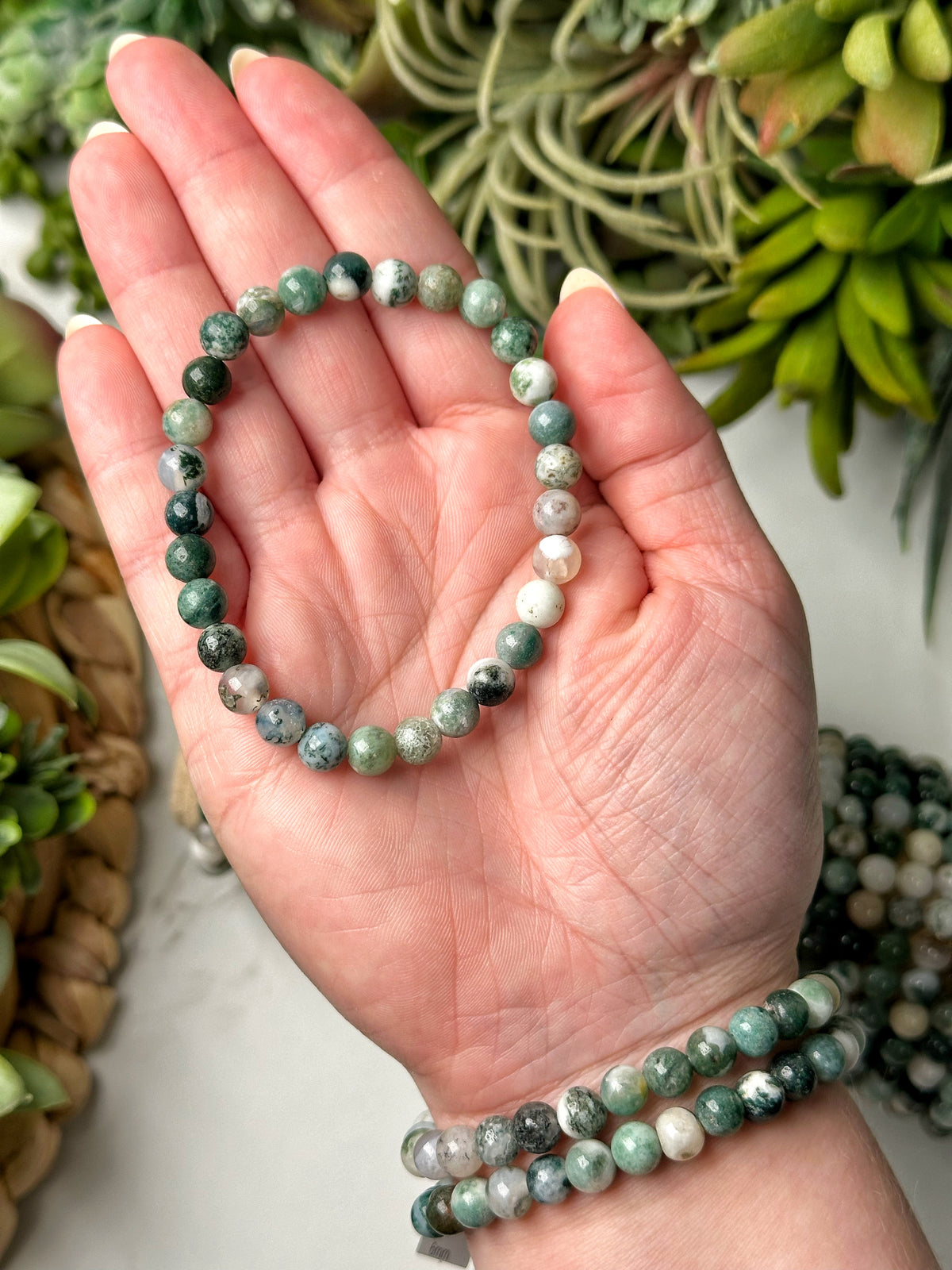 Moss Agate Bracelets - Heart Chakra - No. 7
