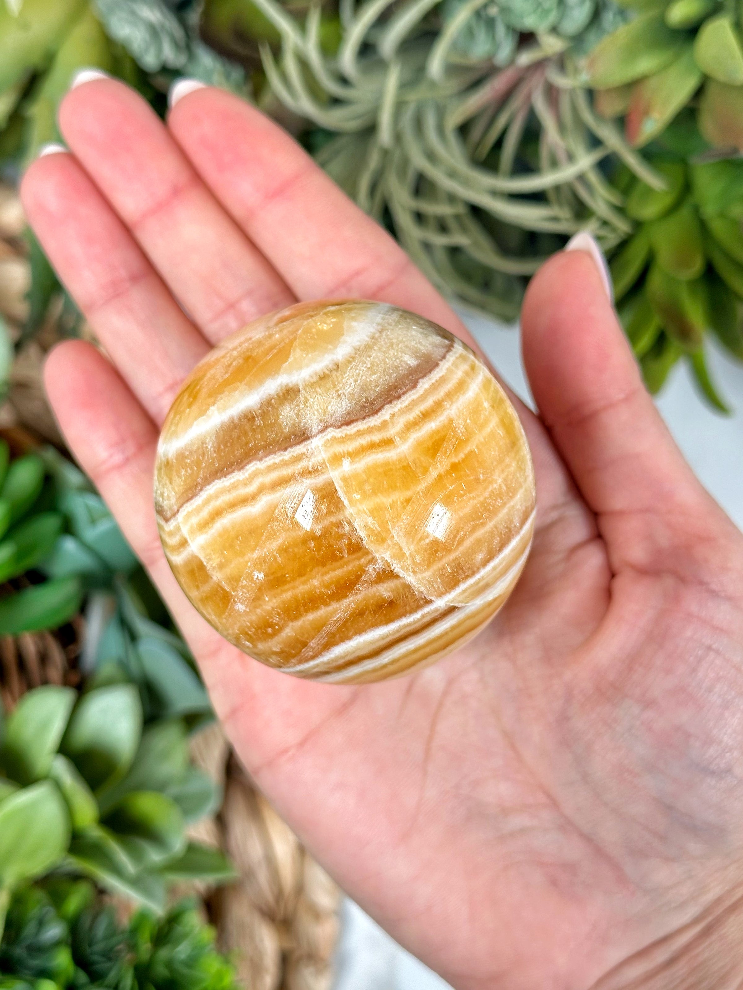 Orange Calcite Sphere - #2