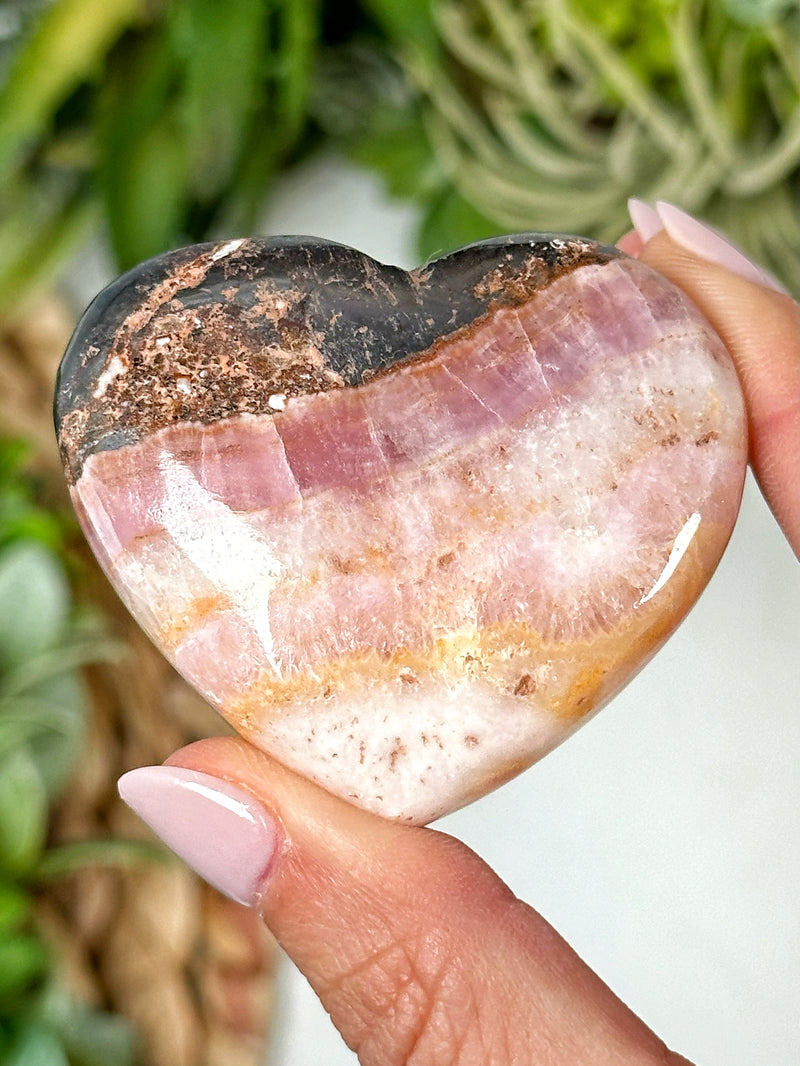 Pink Aragonite Heart - #1