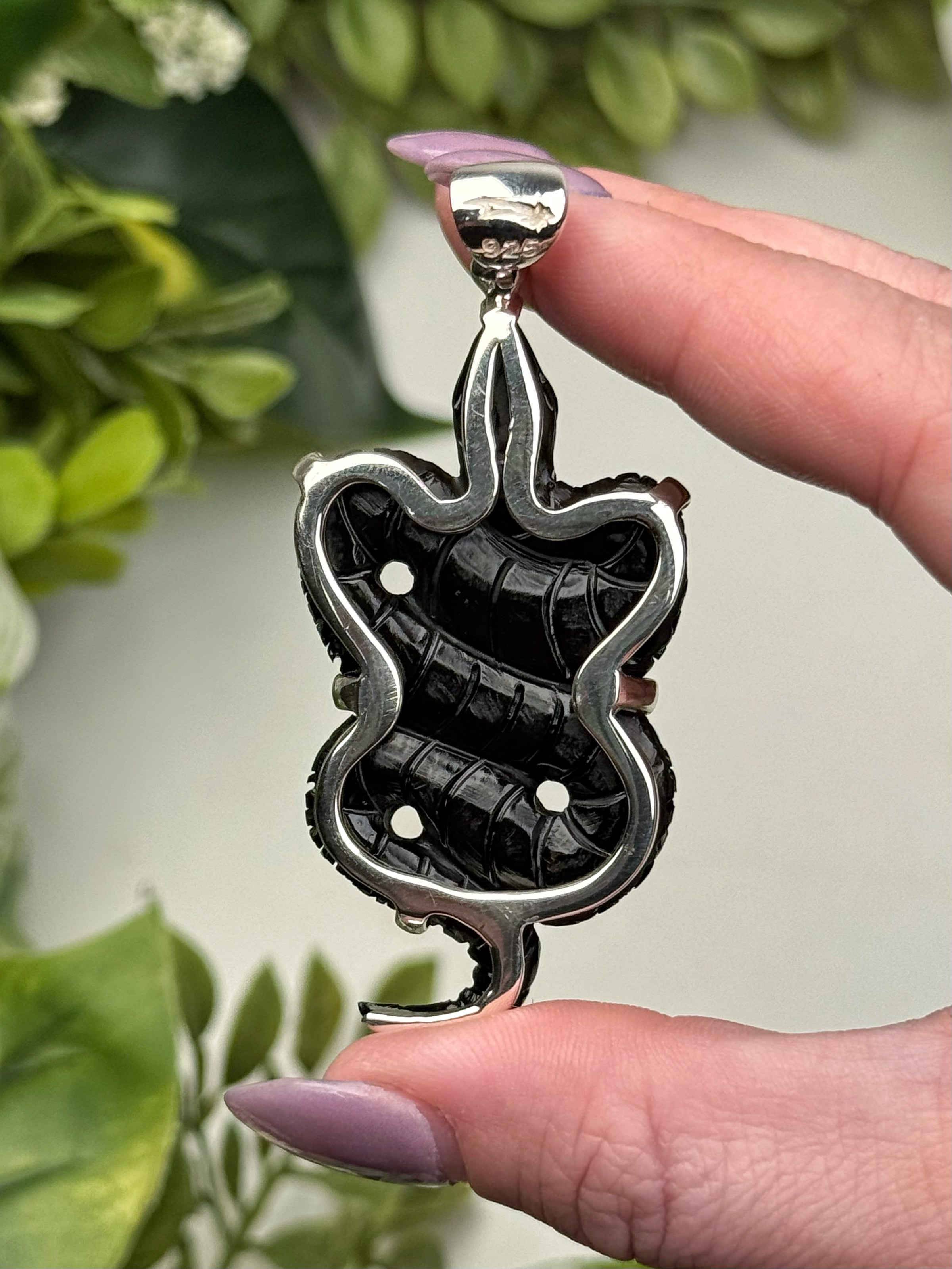 Shungite Snake Pendant - #1