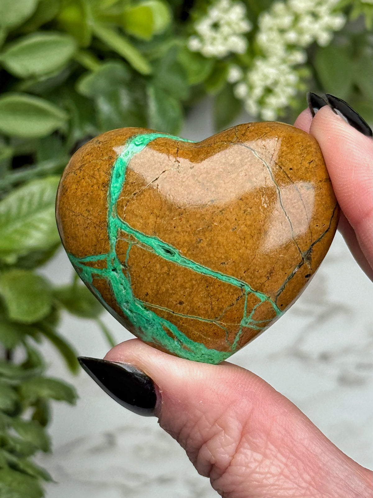 Green Smithsonite Heart - #14