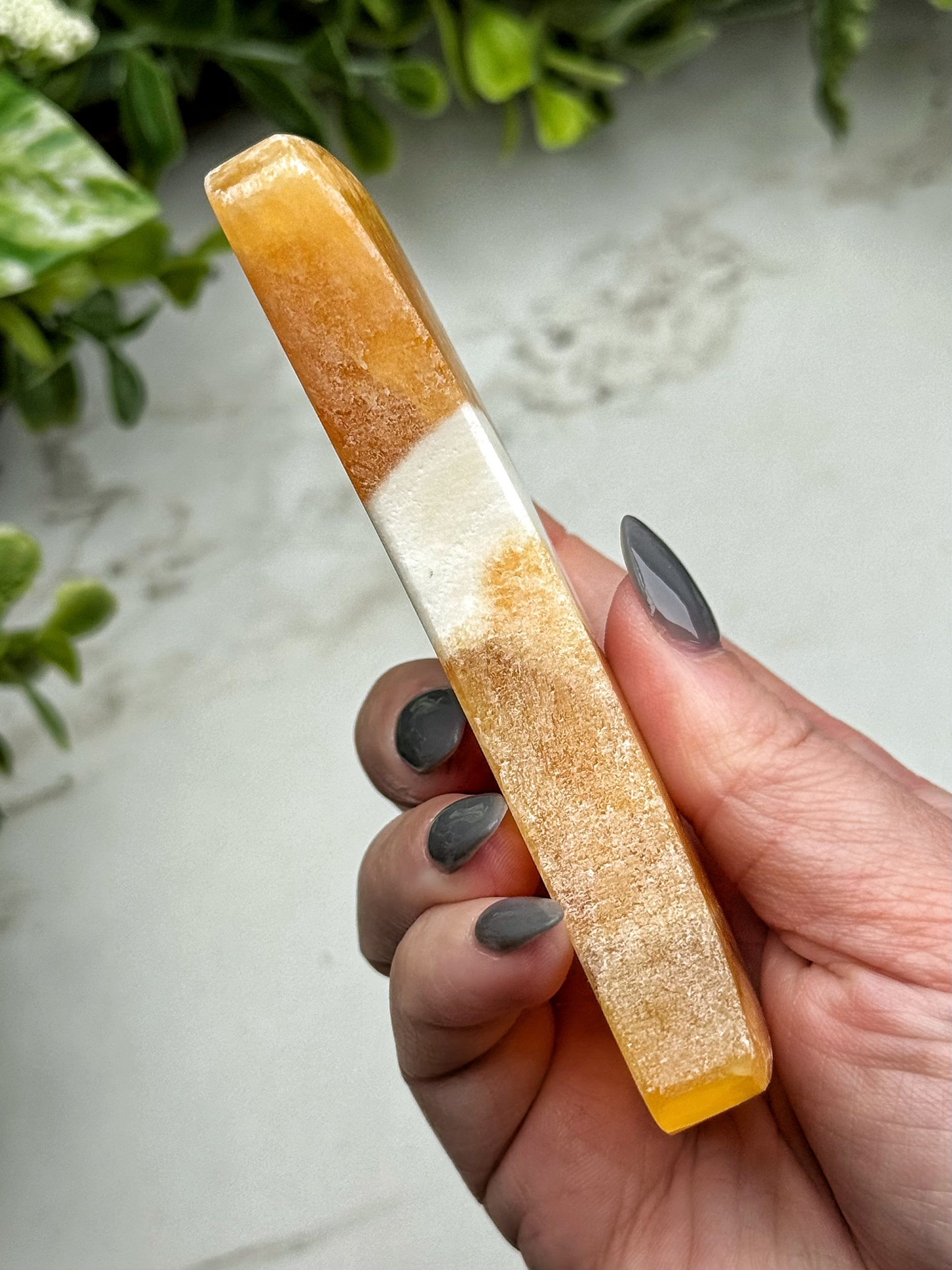 Orange Calcite Moon - #12
