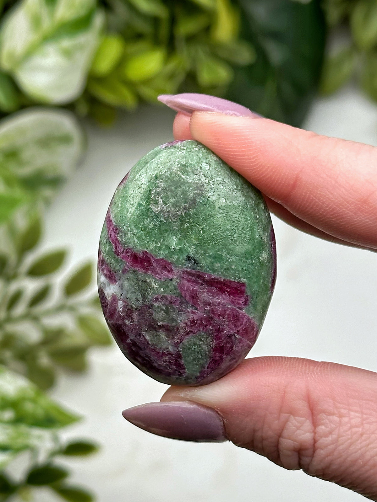Ruby and Zoisite Palmstone - #12