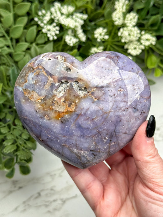 Purple Chalcedony Heart - #12