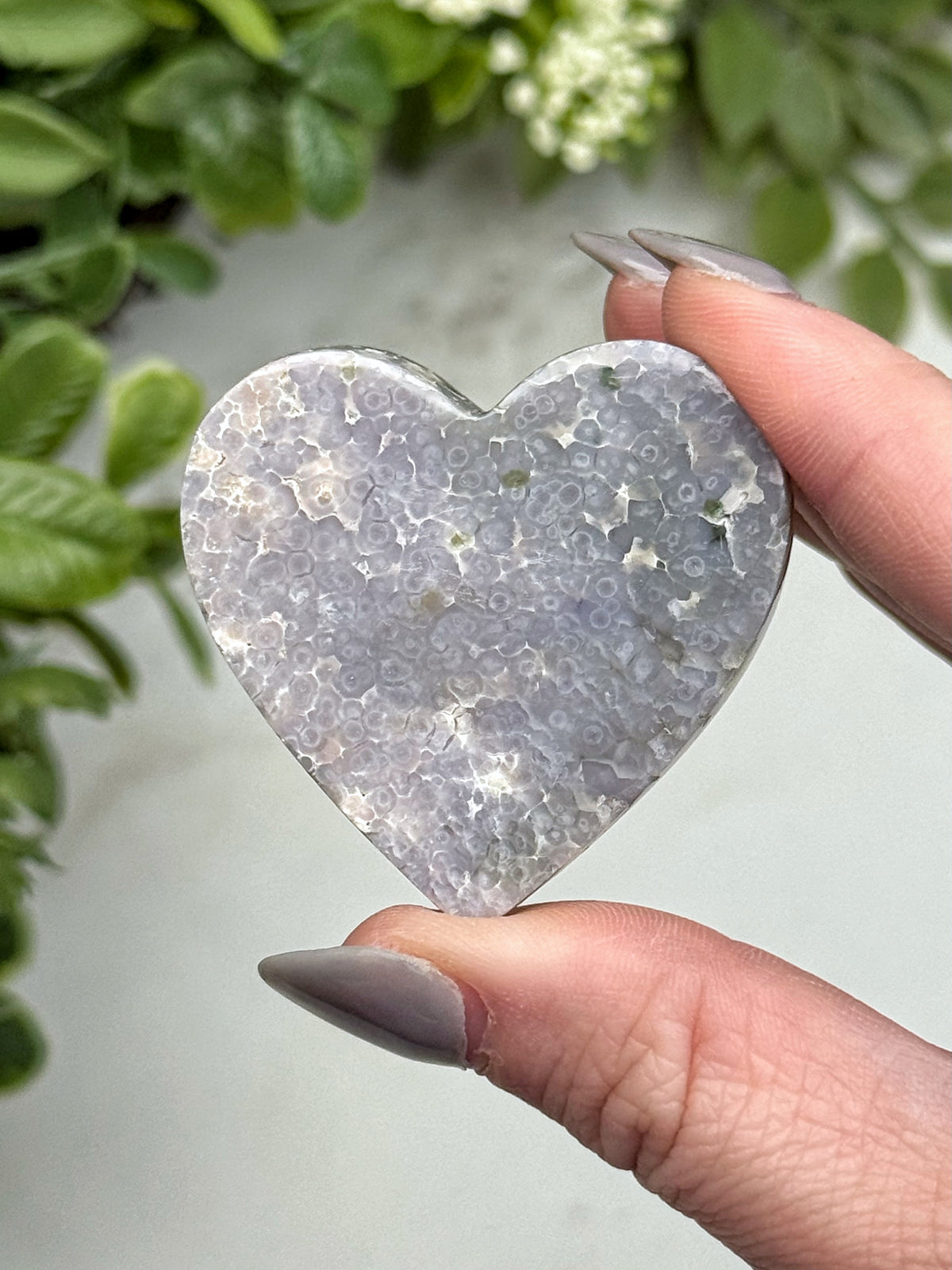 Grape Agate Heart - #3
