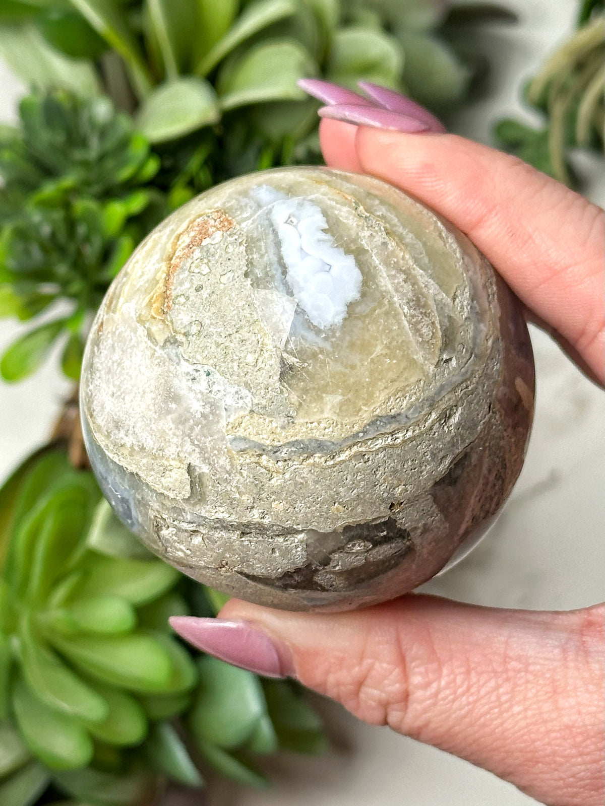 Druzy Blue Lace Agate Sphere - #7