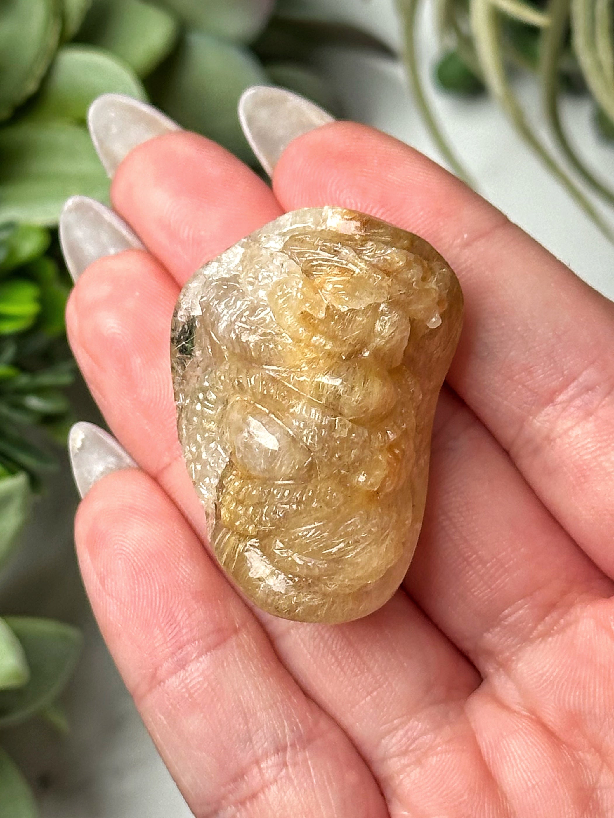 Golden Rutilated Quartz Dragon - #2
