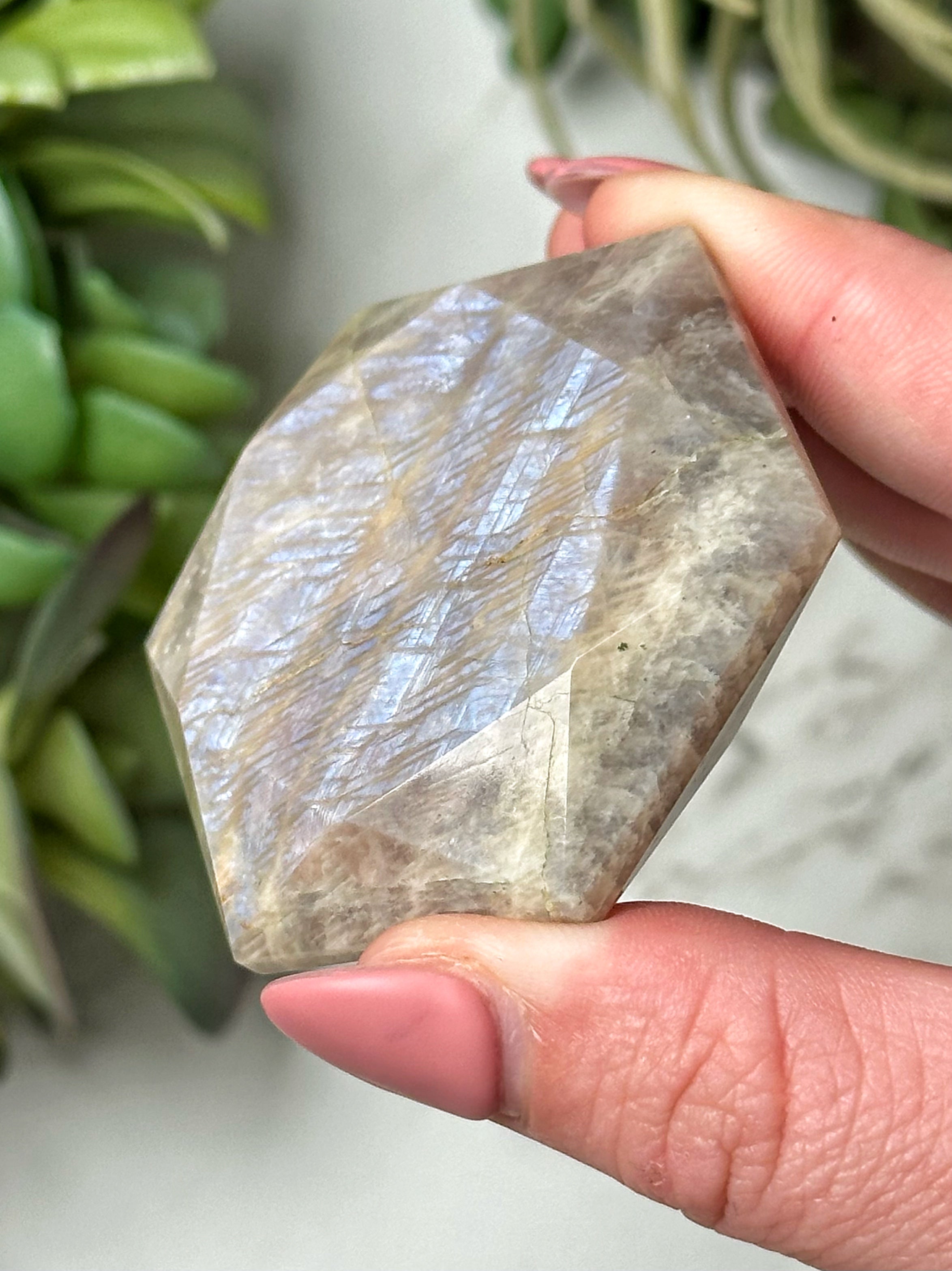 Moonstone with Sunstone Hexagon - #11