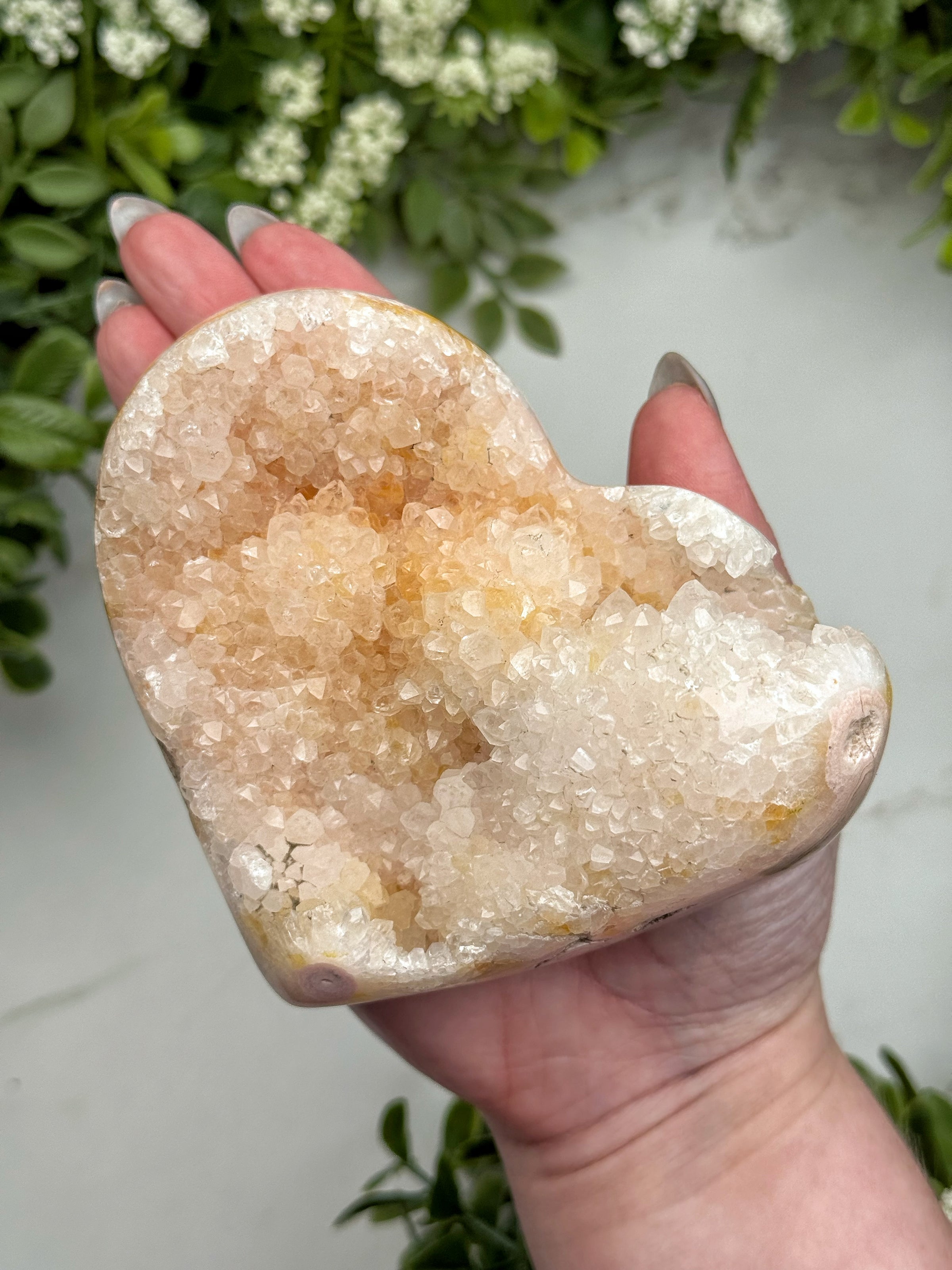 Druzy Rhodonite Heart - #1