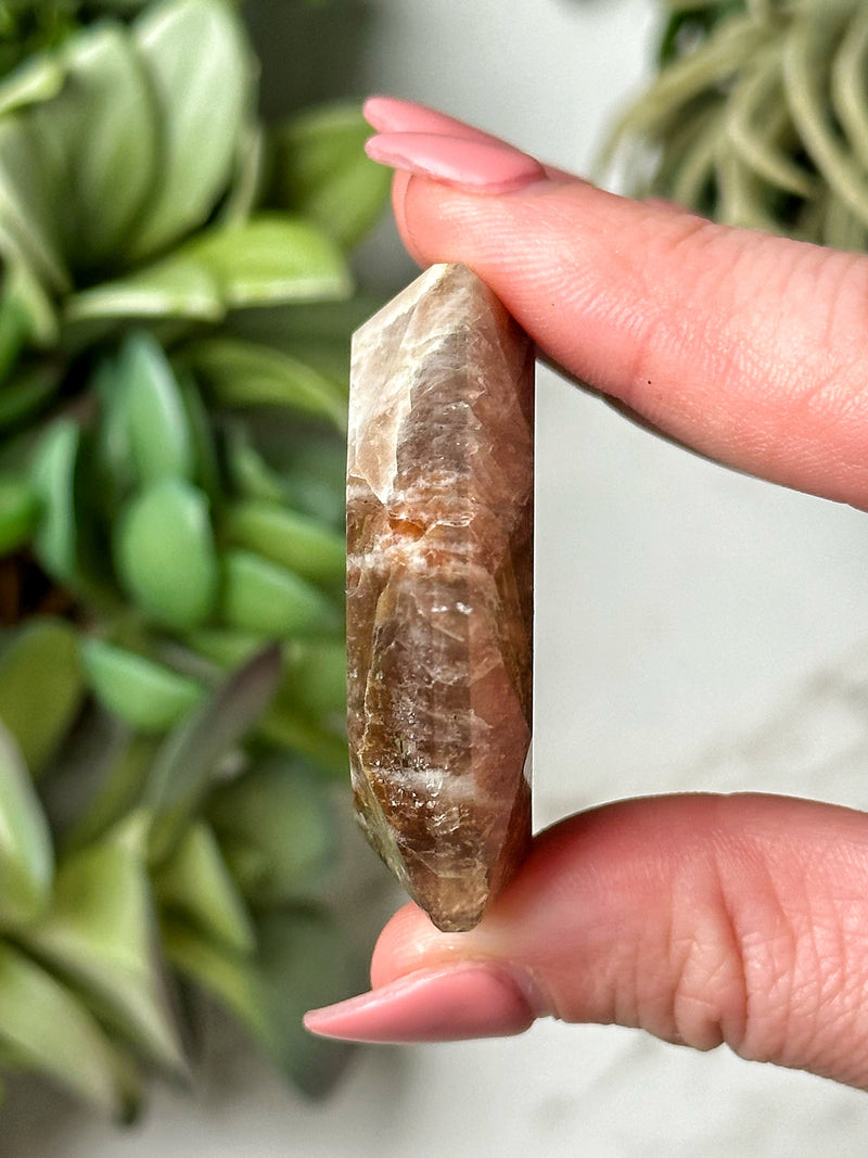 Moonstone with Sunstone Hexagon - #12