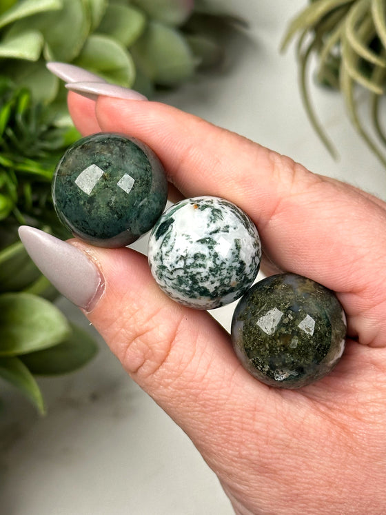 Moss Agate Mini Sphere - No. 30