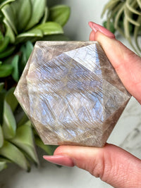 Moonstone with Sunstone Hexagon - #10