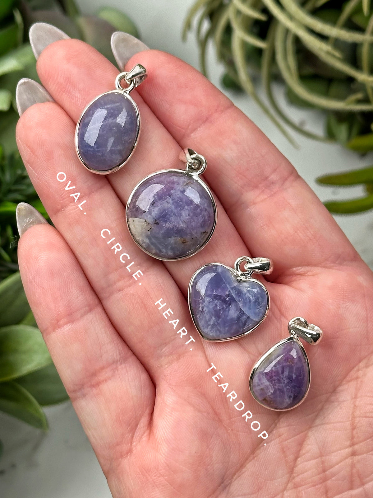 Hackmanite Pendants - Heart, Throat, Third-Eye & Crown Chakra - No. 54