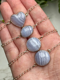 Blue Lace Agate Bracelets - Throat Chakra - No. 67