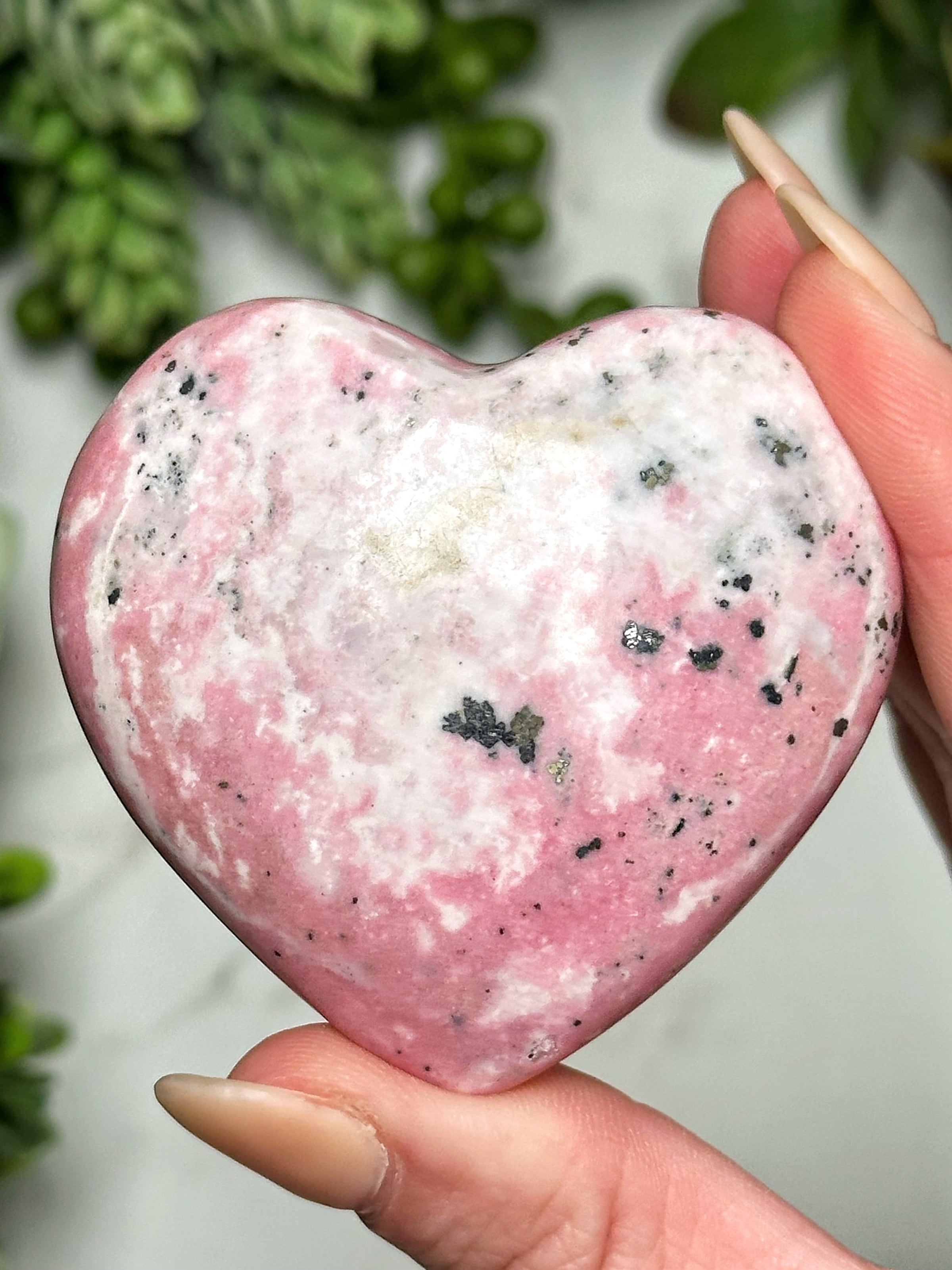 Rhodonite Heart - #6