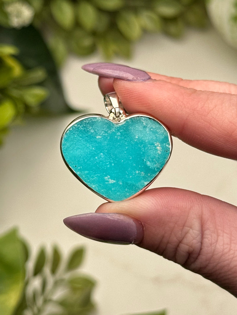 Hemimorphite Heart Pendant - #1