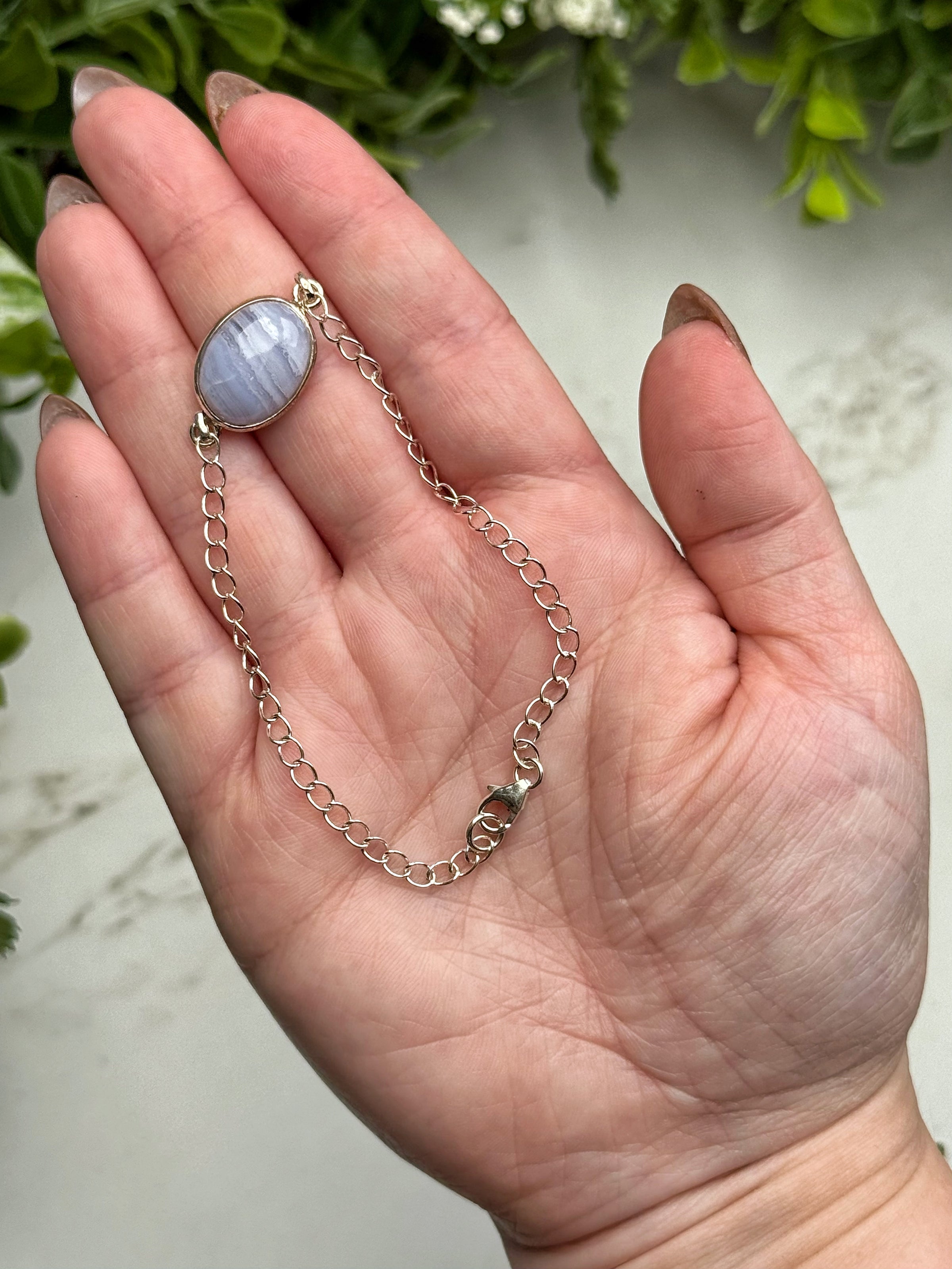 Blue Lace Agate Bracelets - Throat Chakra - No. 67