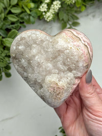 Druzy Rhodonite Heart - #2