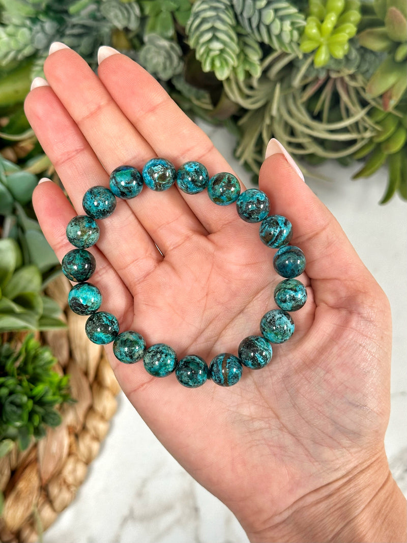 High Quality Chrysocolla & Shattuckite Bracelet - #1