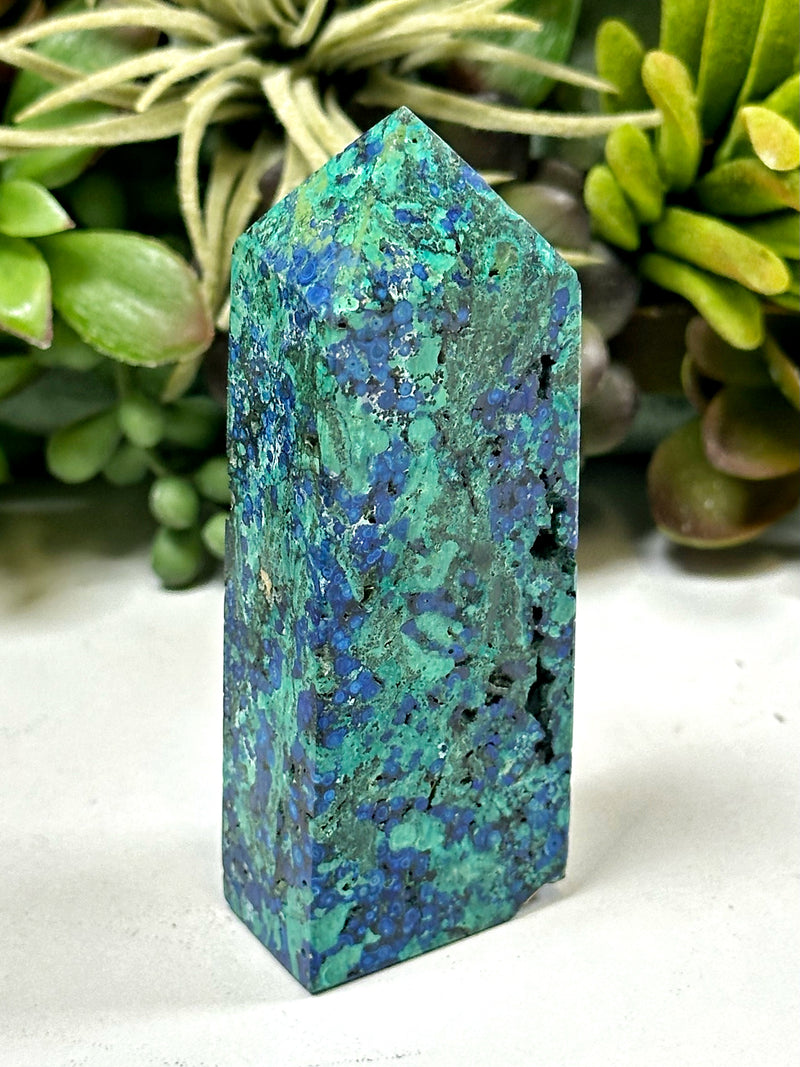 Azurite Malachite Tower - #2