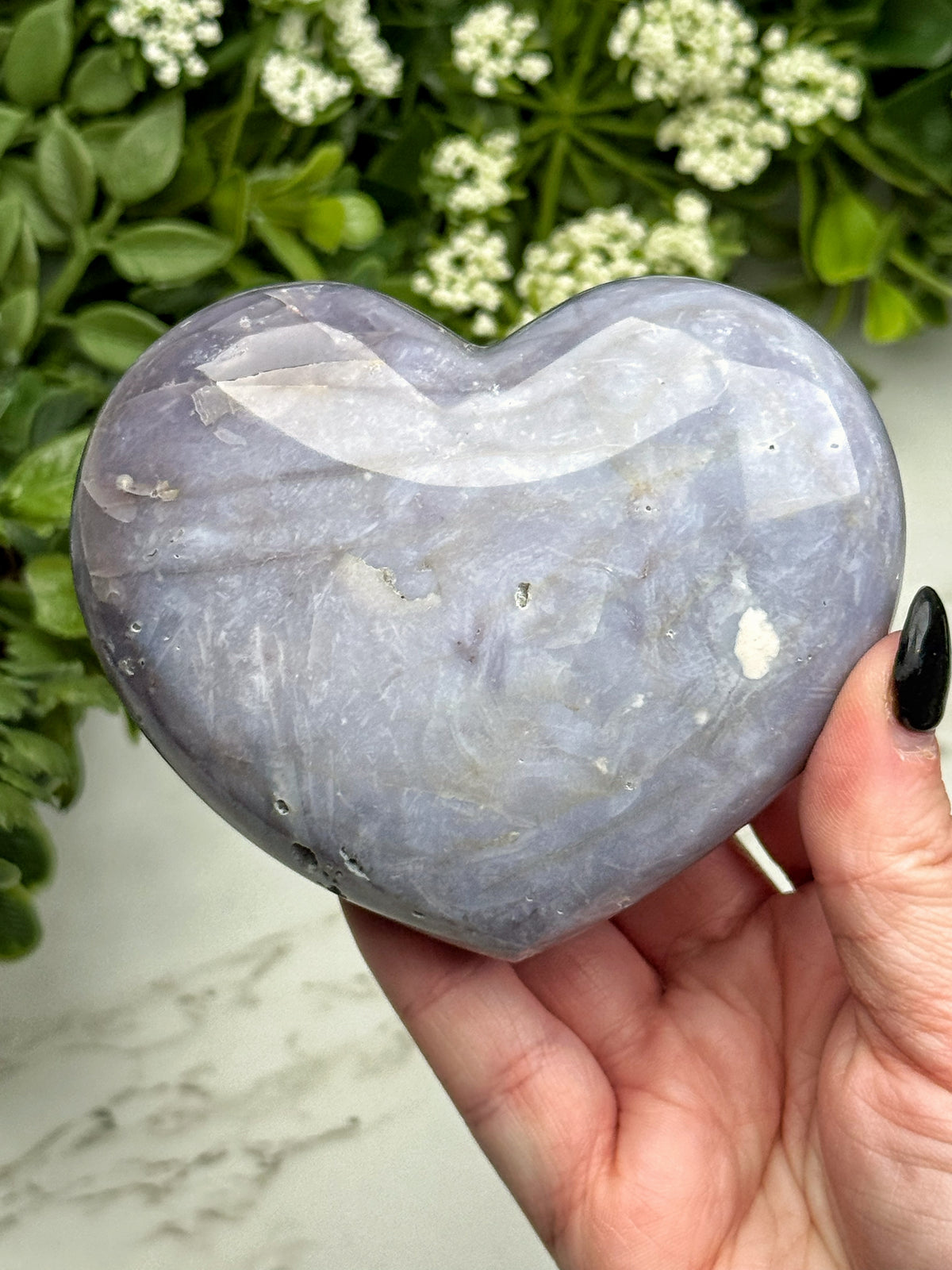 Purple Chalcedony Heart - #11