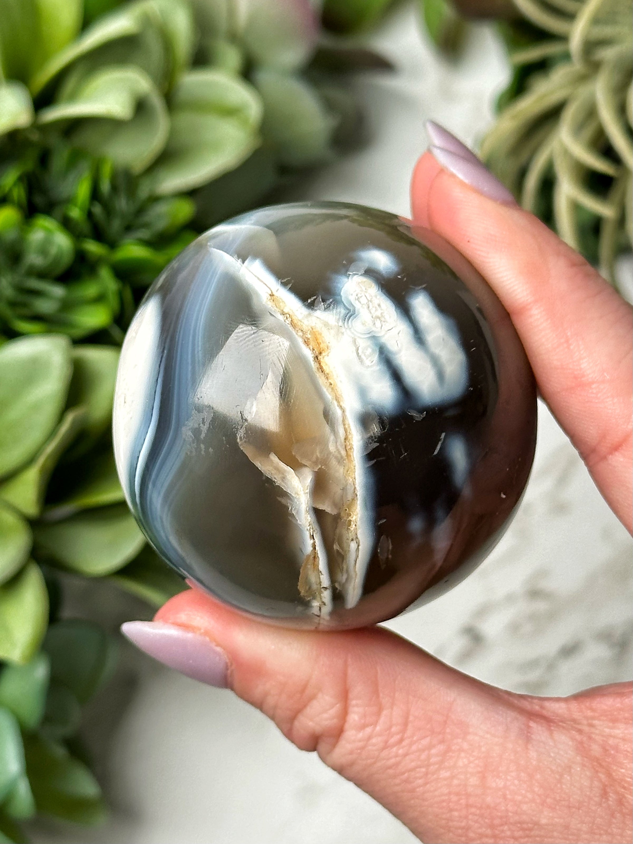 Orca Agate Sphere - #12