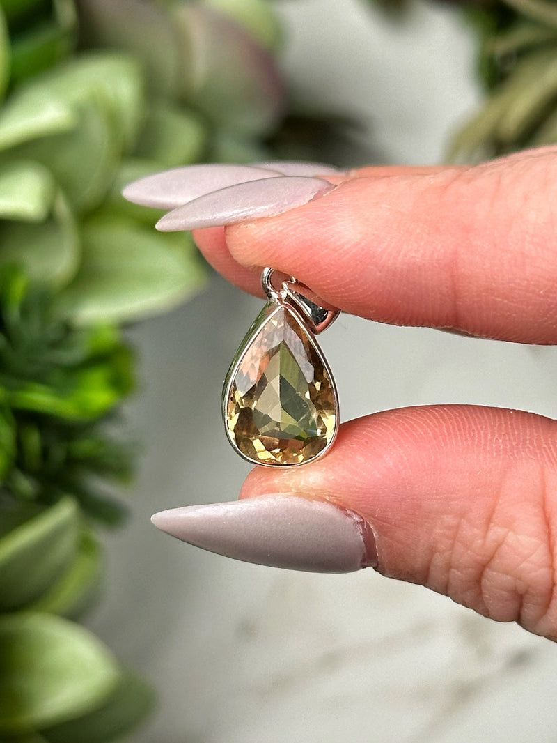 Faceted Citrine Pendant - #3