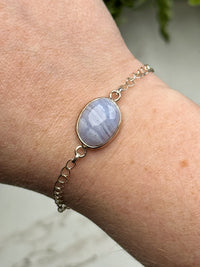 Blue Lace Agate Bracelets - Throat Chakra - No. 67