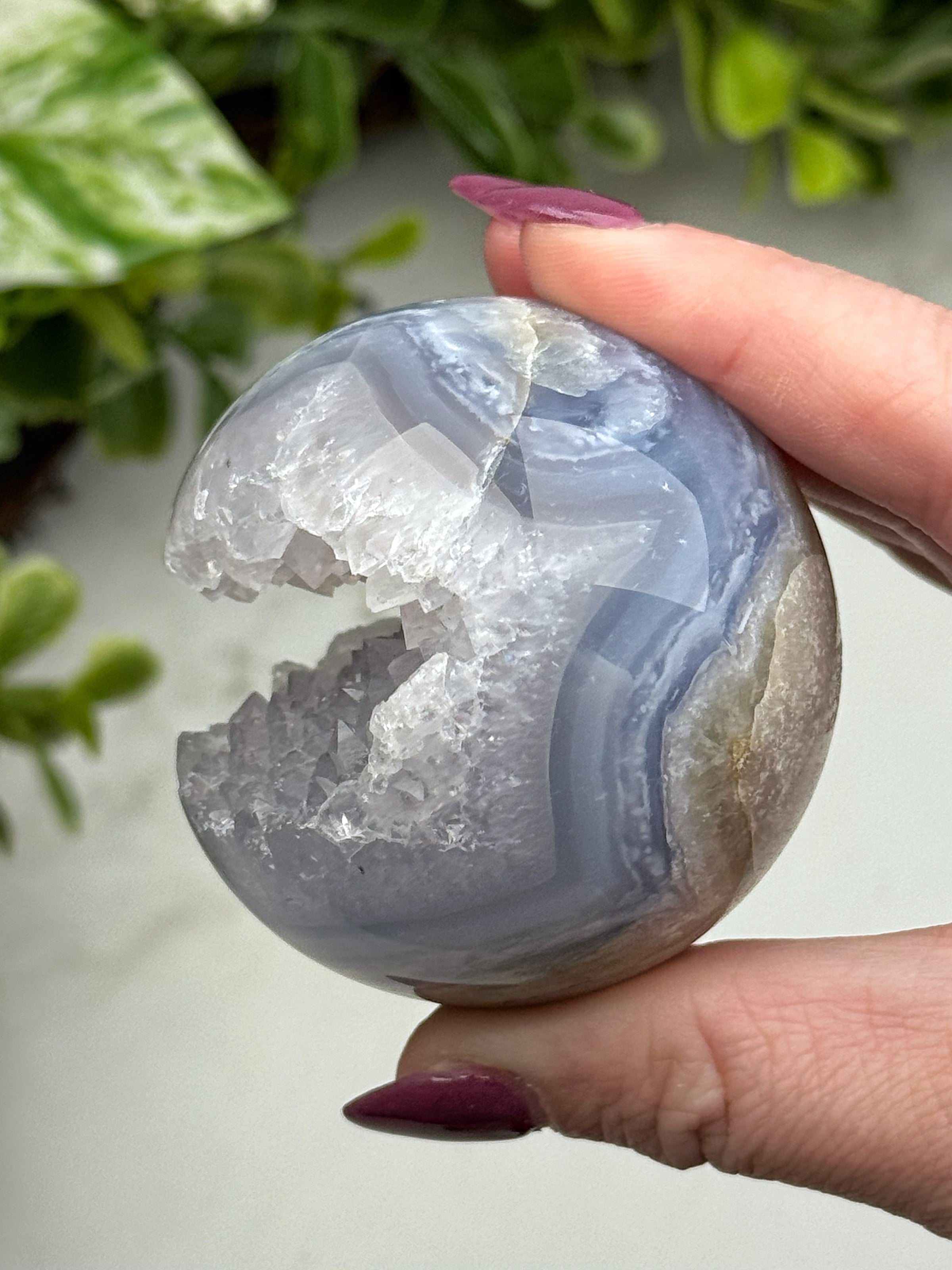Druzy Blue Lace Agate Sphere - #11
