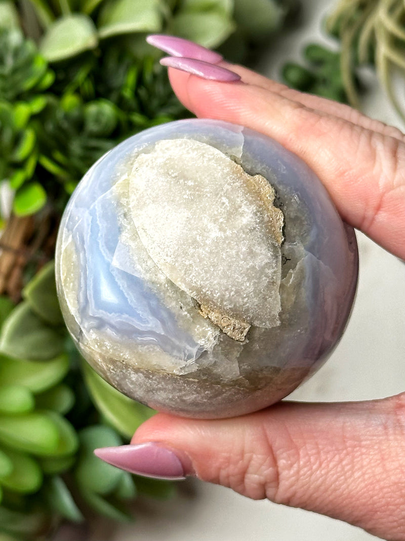 Druzy Blue Lace Agate Sphere - #6