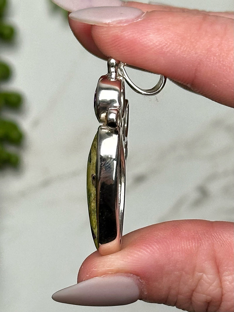 Atlantisite with Citrine and Amethyst Pendant - #1