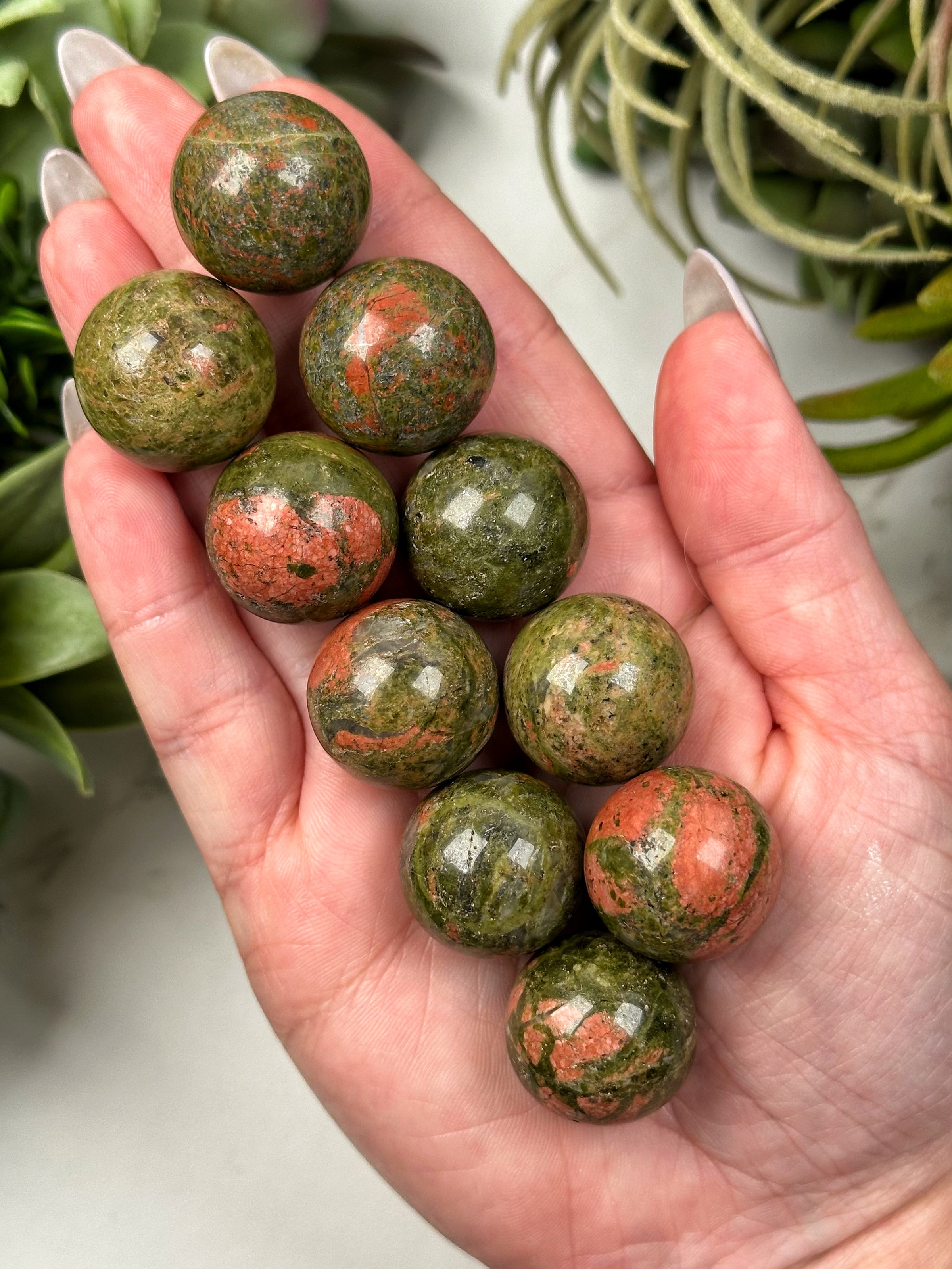 Unakite Mini Spheres - Heart Chakra - No. 29