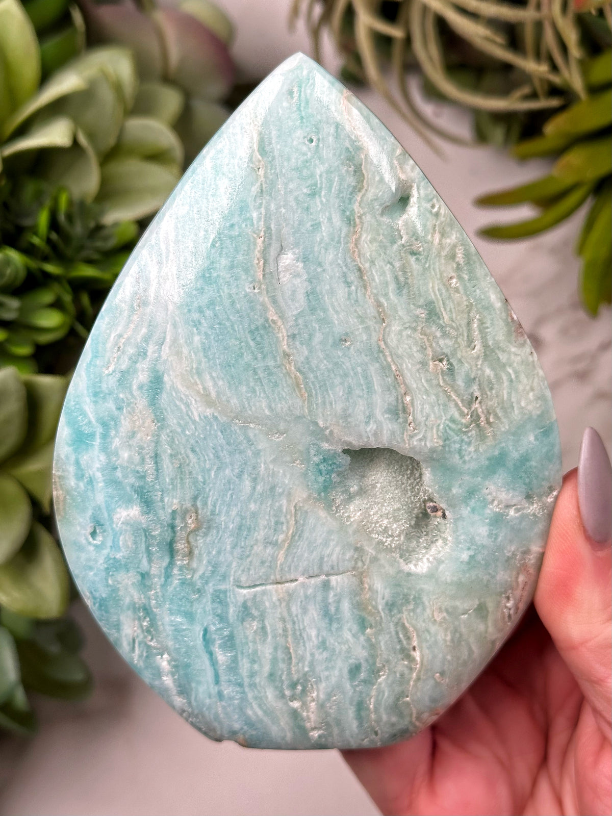 Blue Aragonite Flame - #6