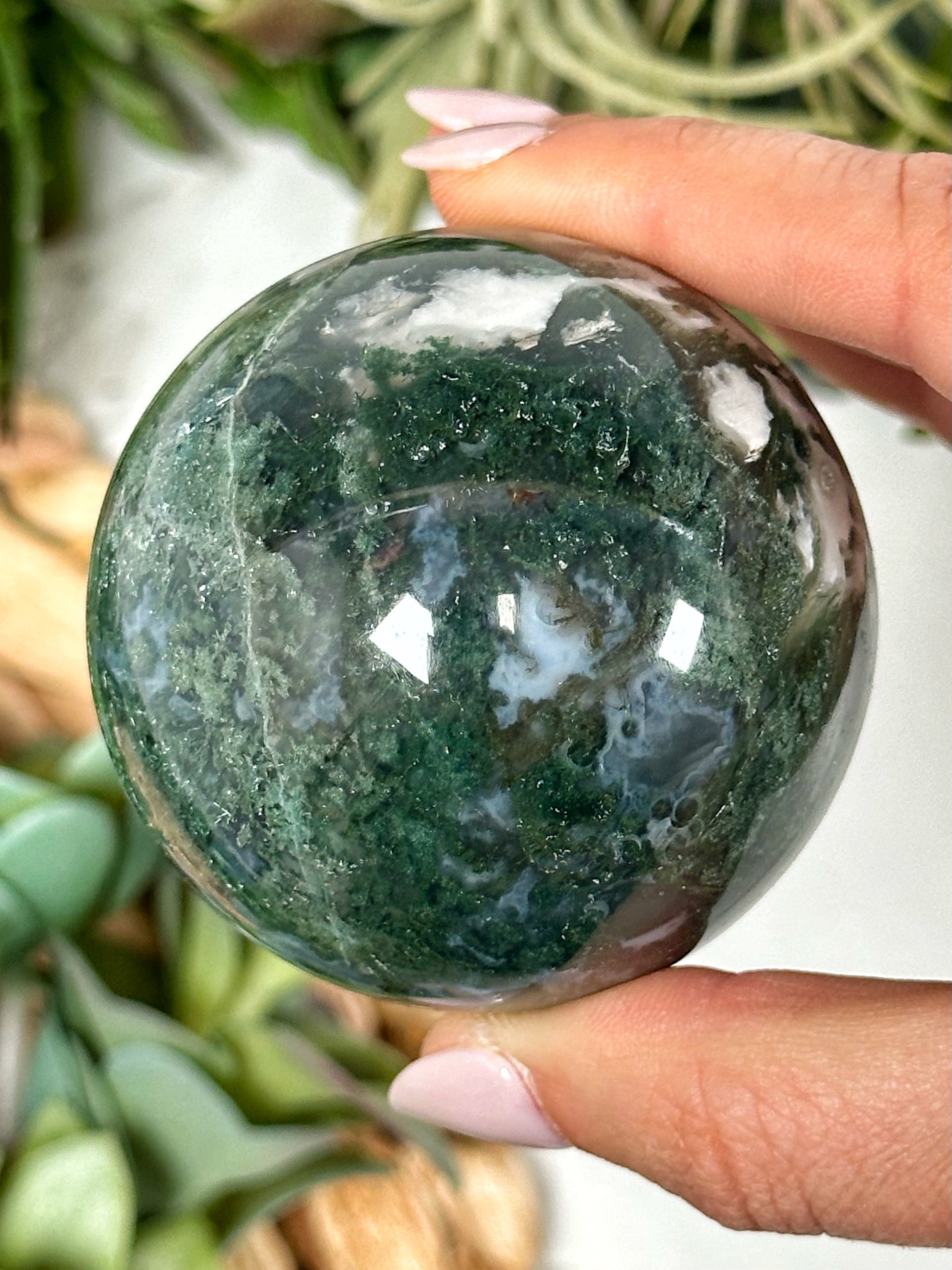 Moss Agate Sphere - #3