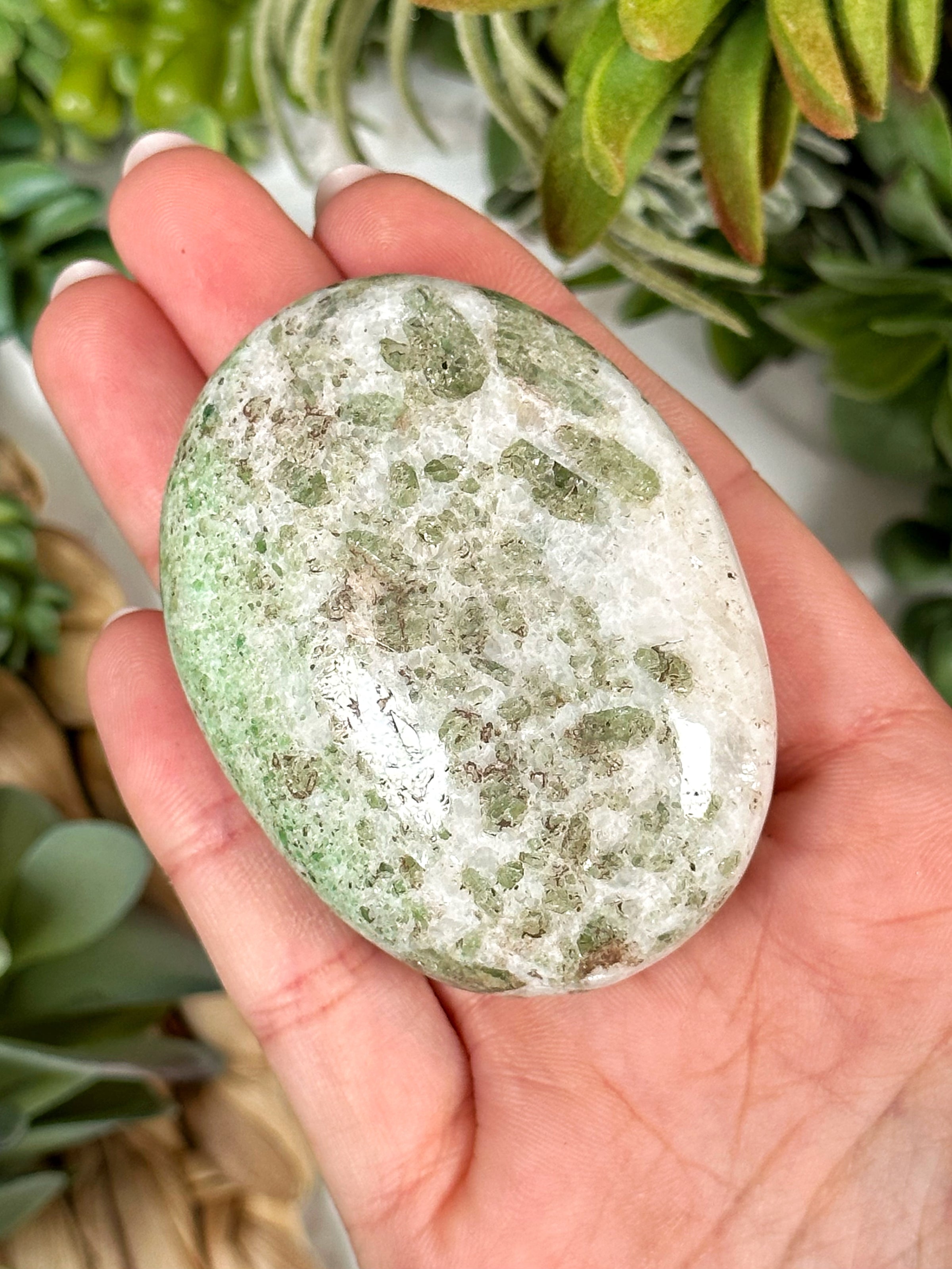 Diopside in Quartz Palmstone - #3