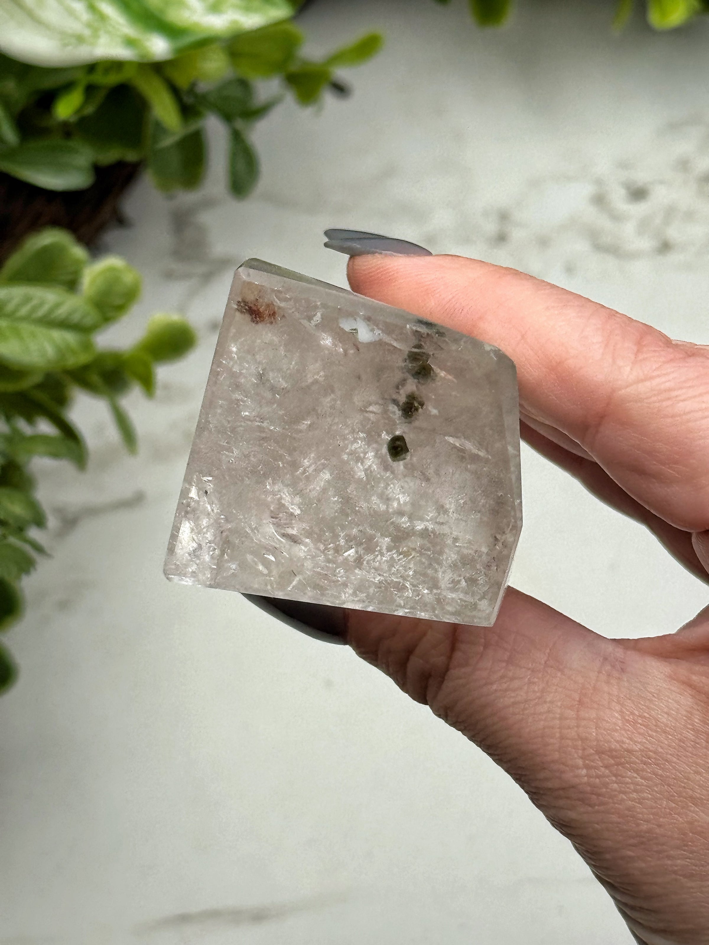 Green Mica in Quartz Freeform - #1