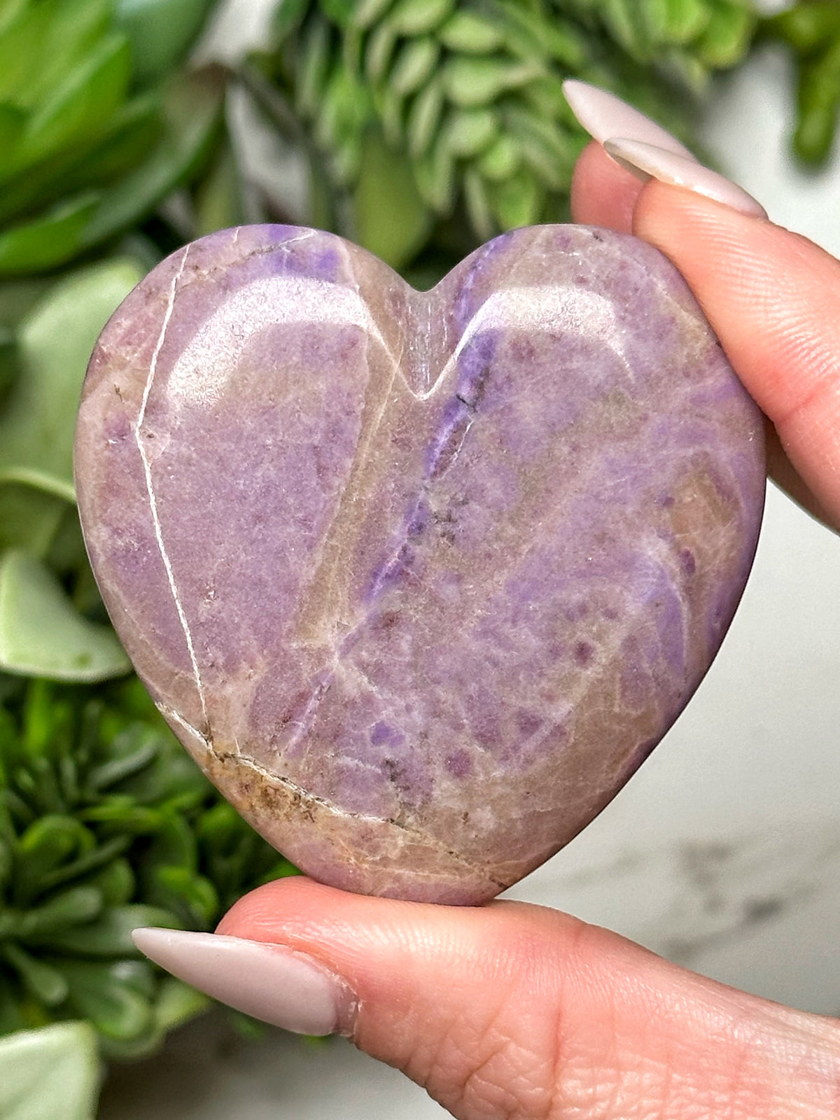 Lavender Jade Heart - #14