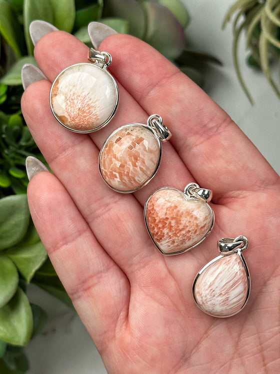 Peach Scolecite Pendants - No. 46