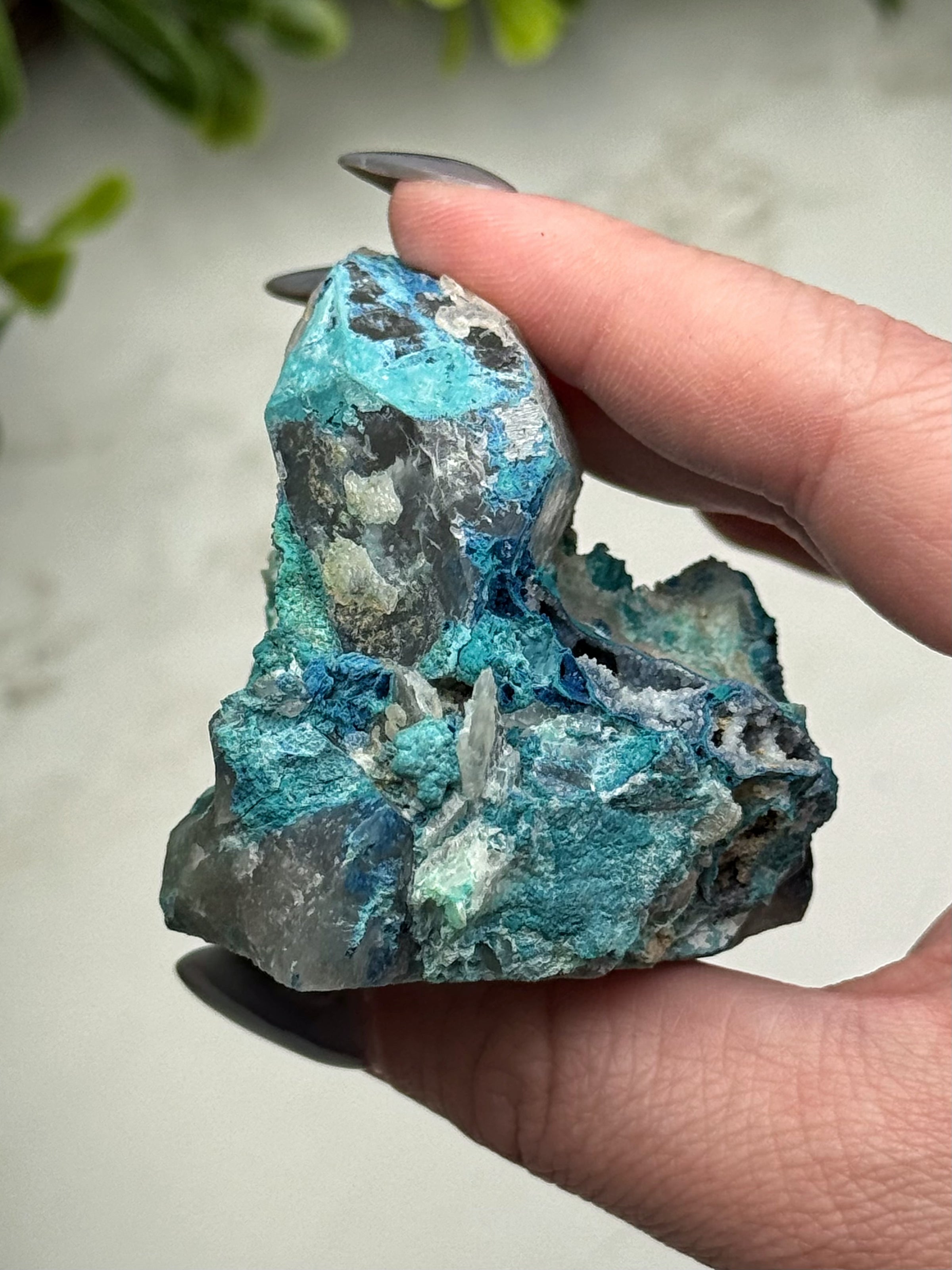 Shattuckite with Quartz - #13