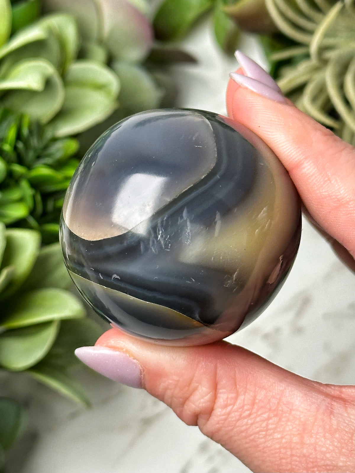 Orca Agate Sphere - #16
