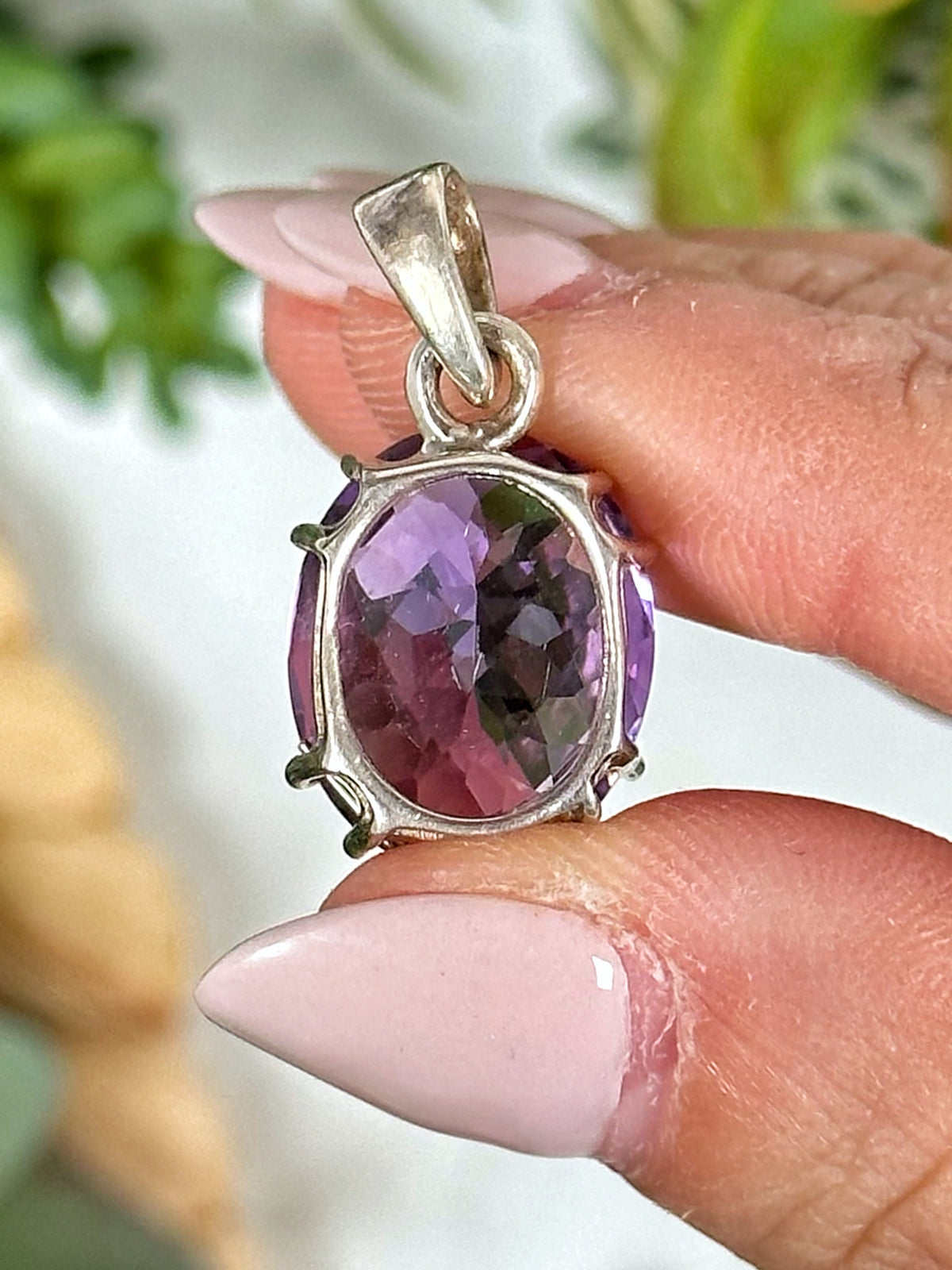 Faceted Amethyst Pendant - #1