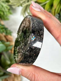 Black Rutilated Quartz Disc - #1